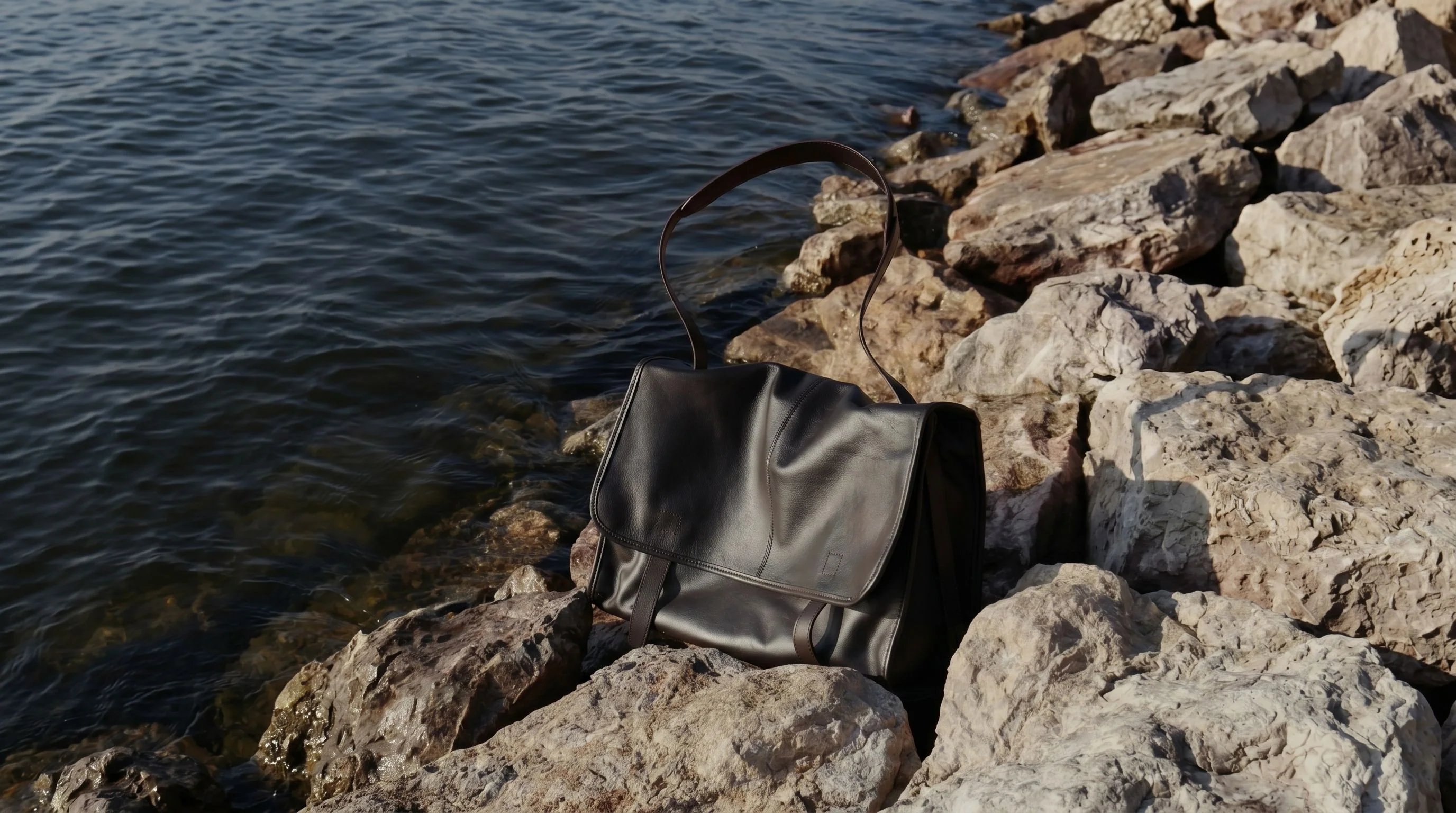 Top Grain Leather Foldover Shoulder Bag