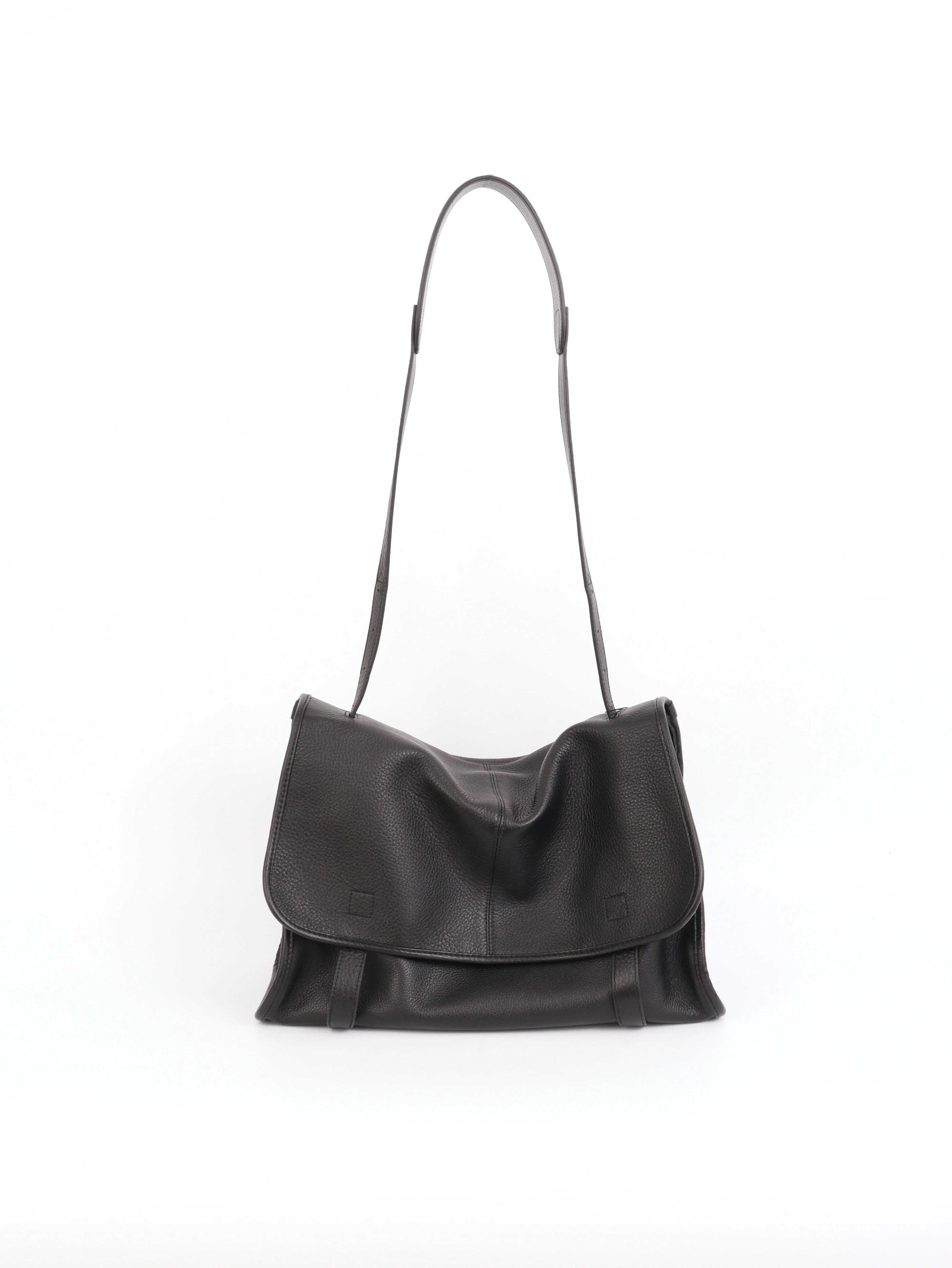 Top Grain Leather Foldover Shoulder Bag - Image 6
