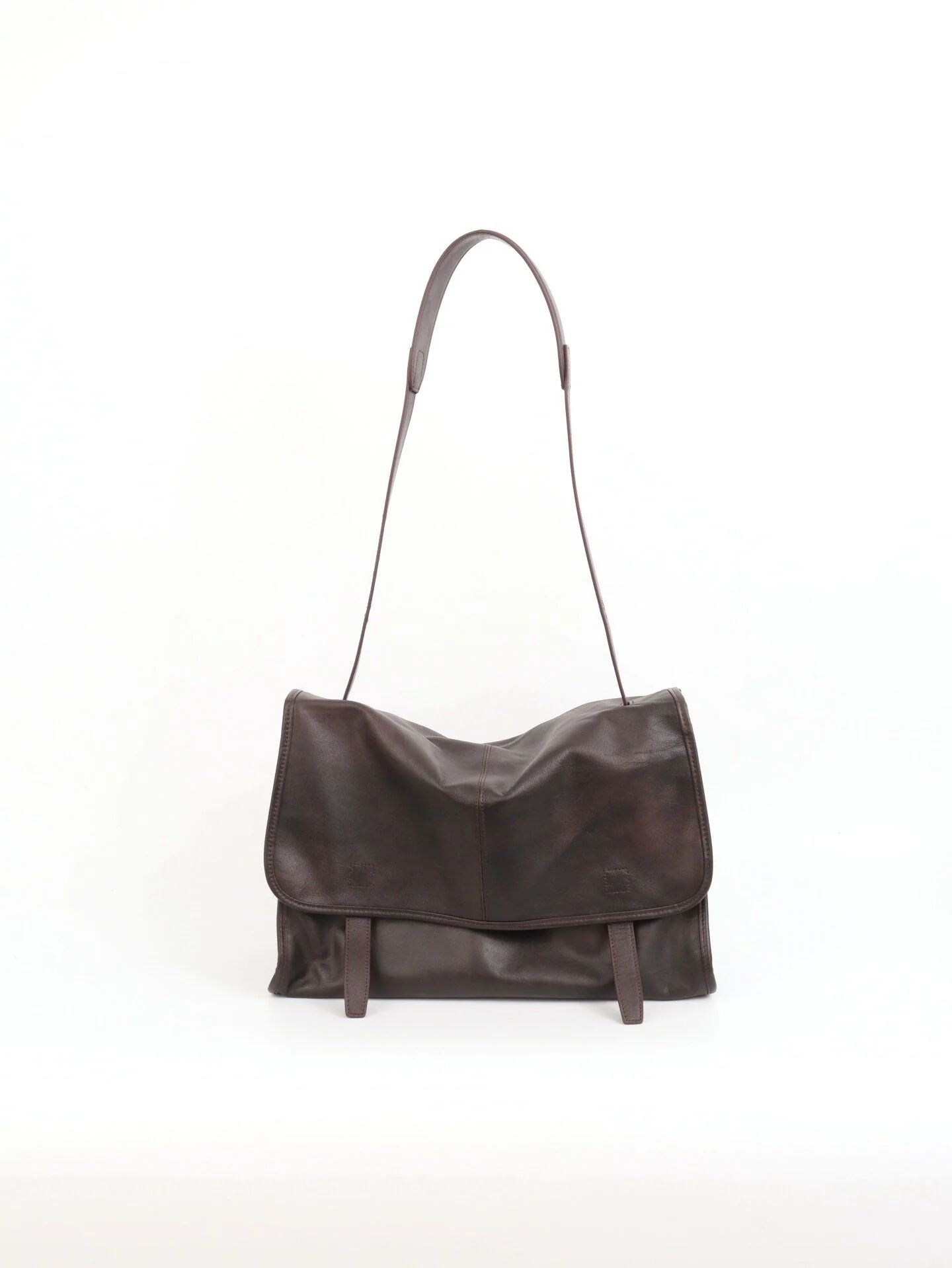 Top Grain Leather Foldover Shoulder Bag - Image 7