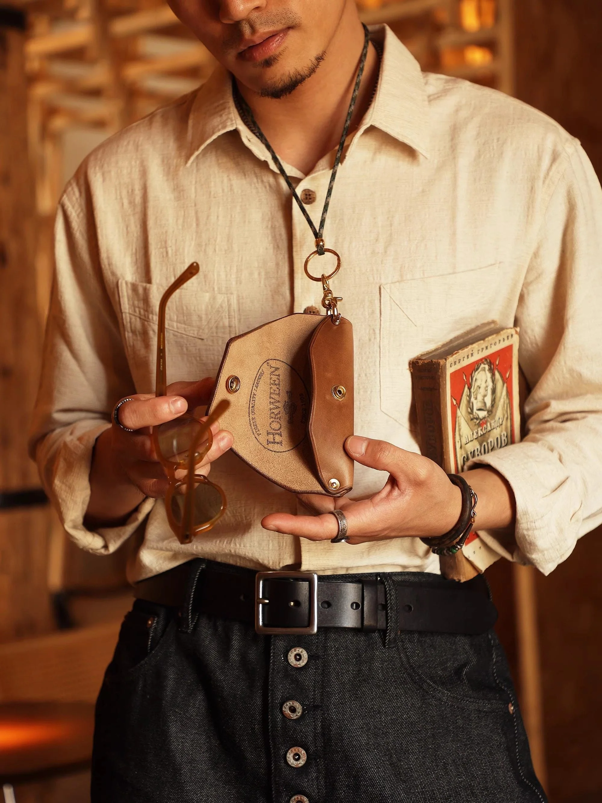 Top-Grain Leather Glasses Case - Image 5