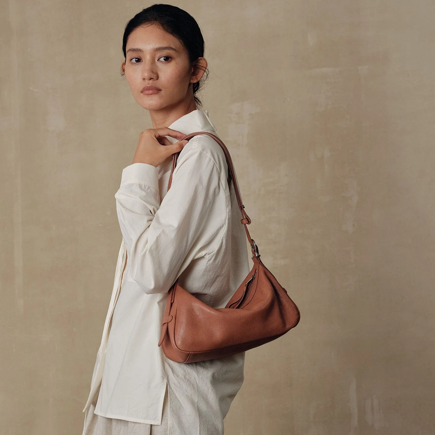 Top-Grain Leather Hobo Bag - Image 6