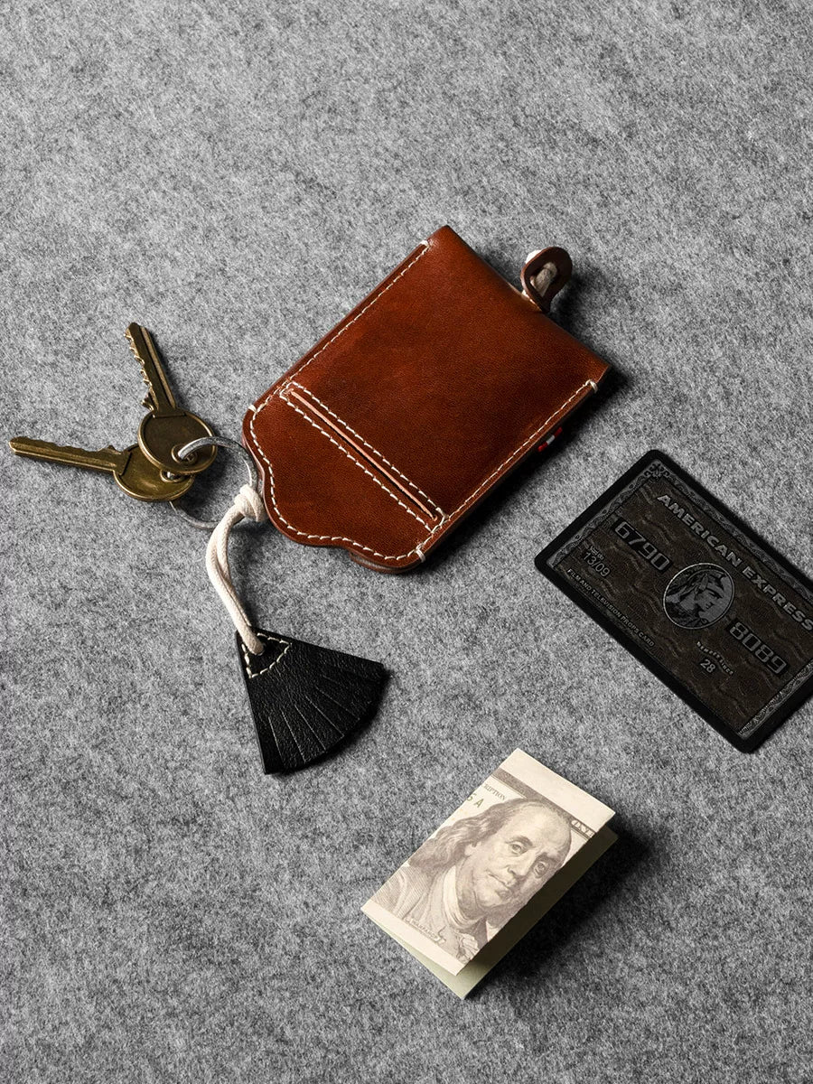 Top Grain Leather Keychain Card Sleeve - Image 5