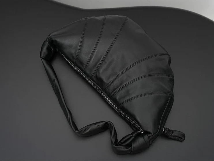 Top Grain Leather Knotted Shoulder Bag - Image 3
