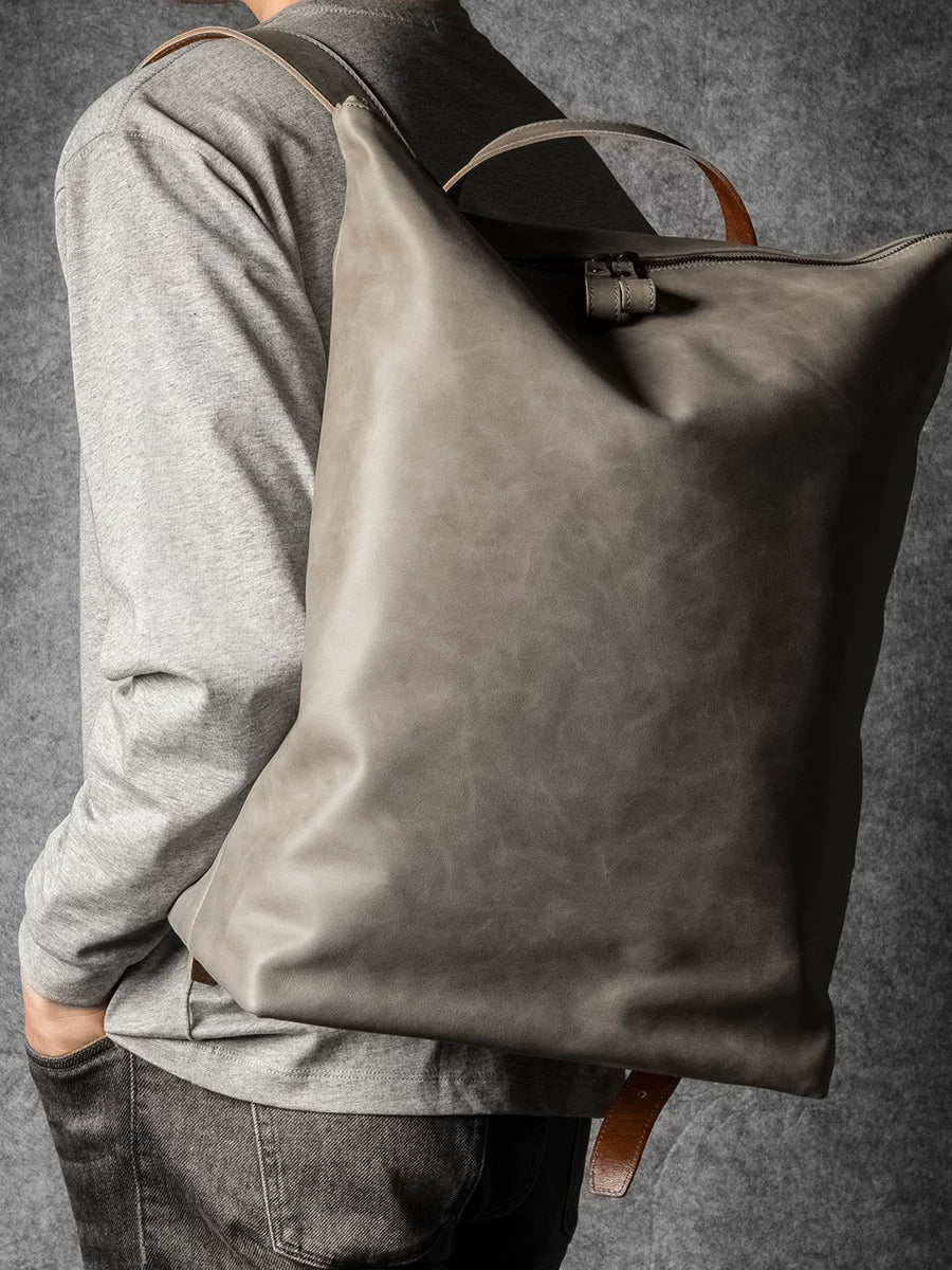 Top-Grain Leather Laptop Backpack