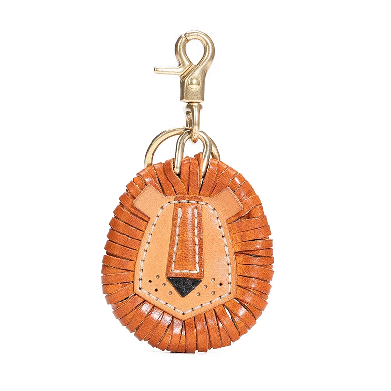 Top-Grain Leather Lion Bag Charm - Image 4