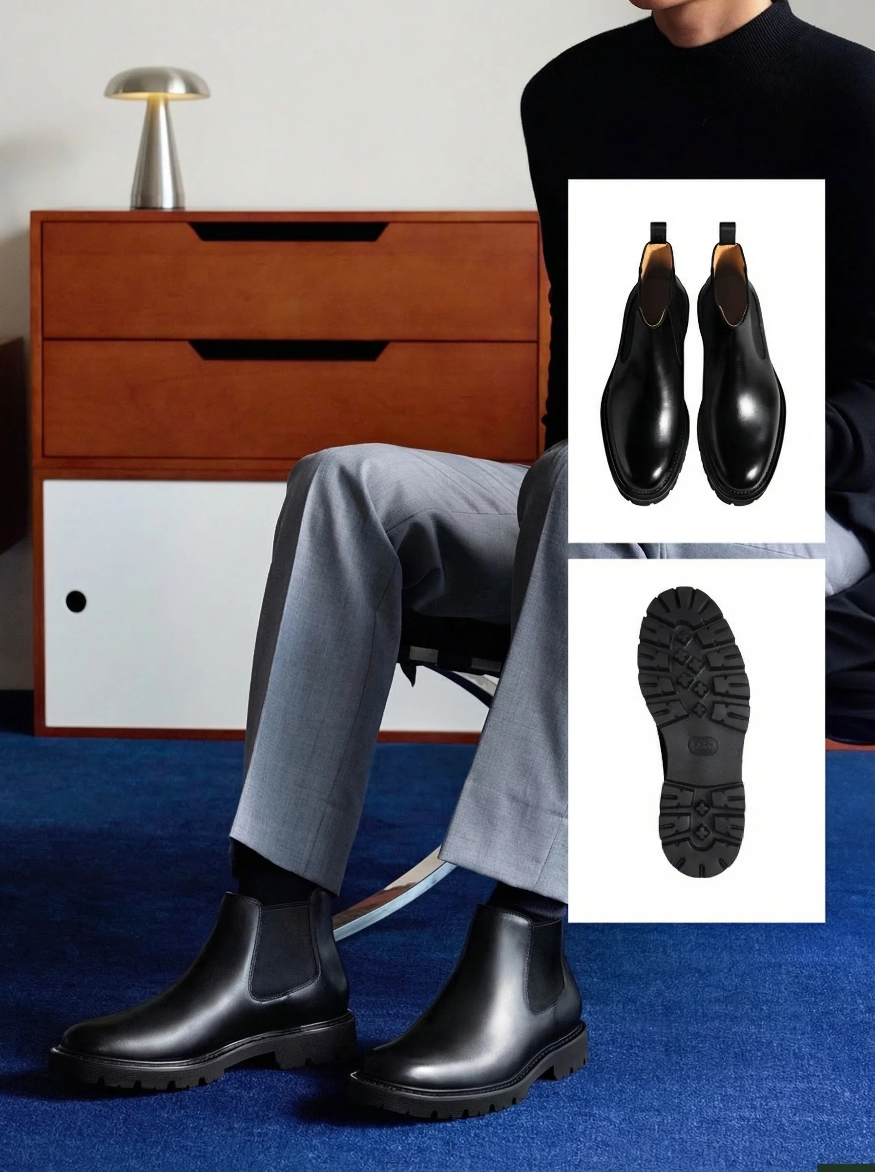 Top-Grain Leather Lug Chelsea Boot - Image 3