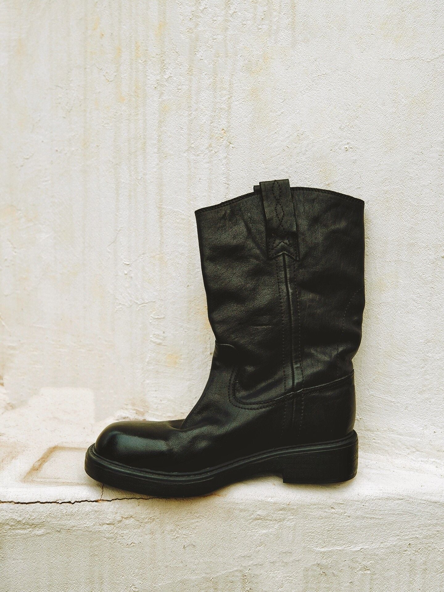 Top-Grain Leather Mid-Calf Boots