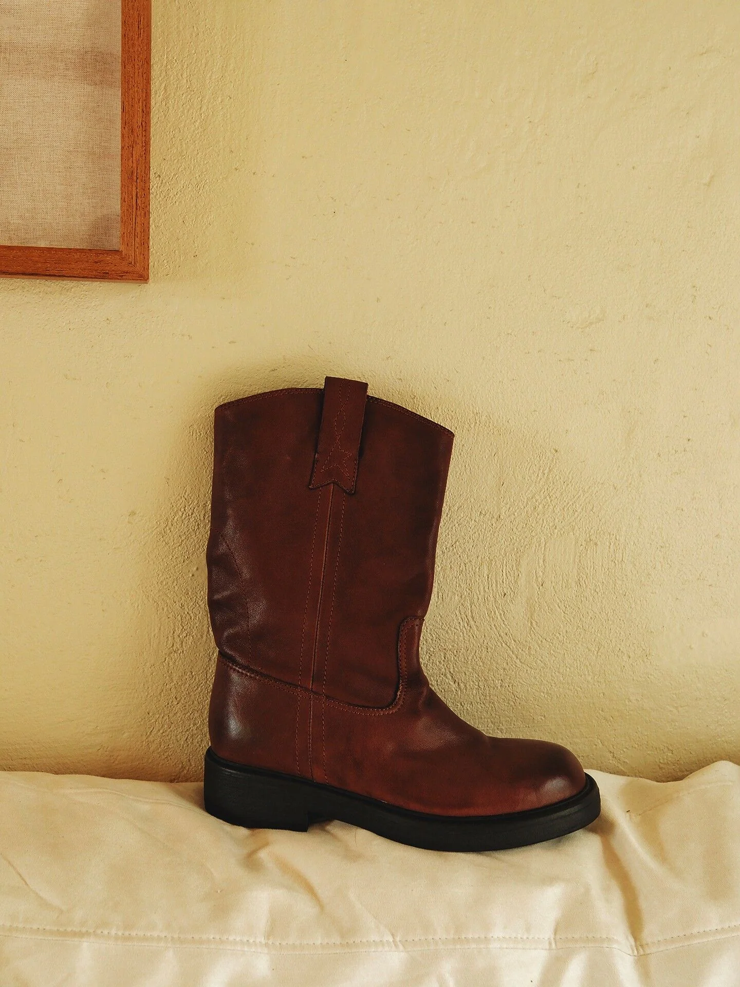 Top-Grain Leather Mid-Calf Boots - Image 3