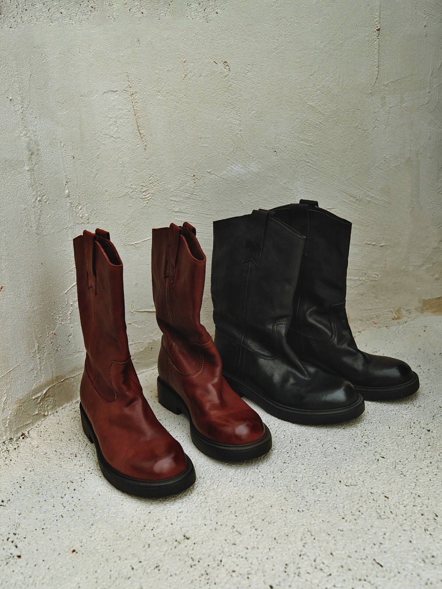 Top-Grain Leather Mid-Calf Boots - Image 5