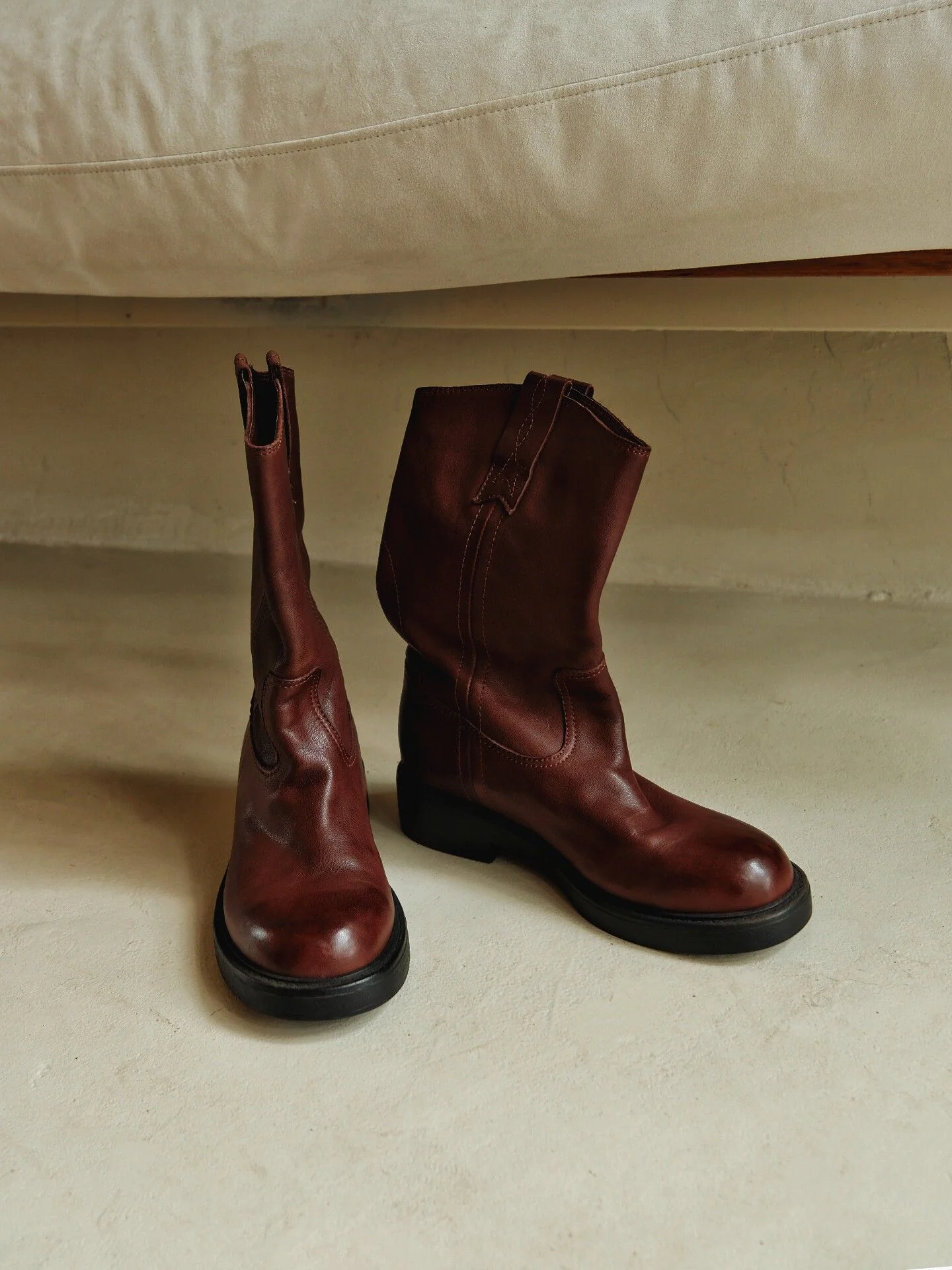 Top-Grain Leather Mid-Calf Boots - Image 9