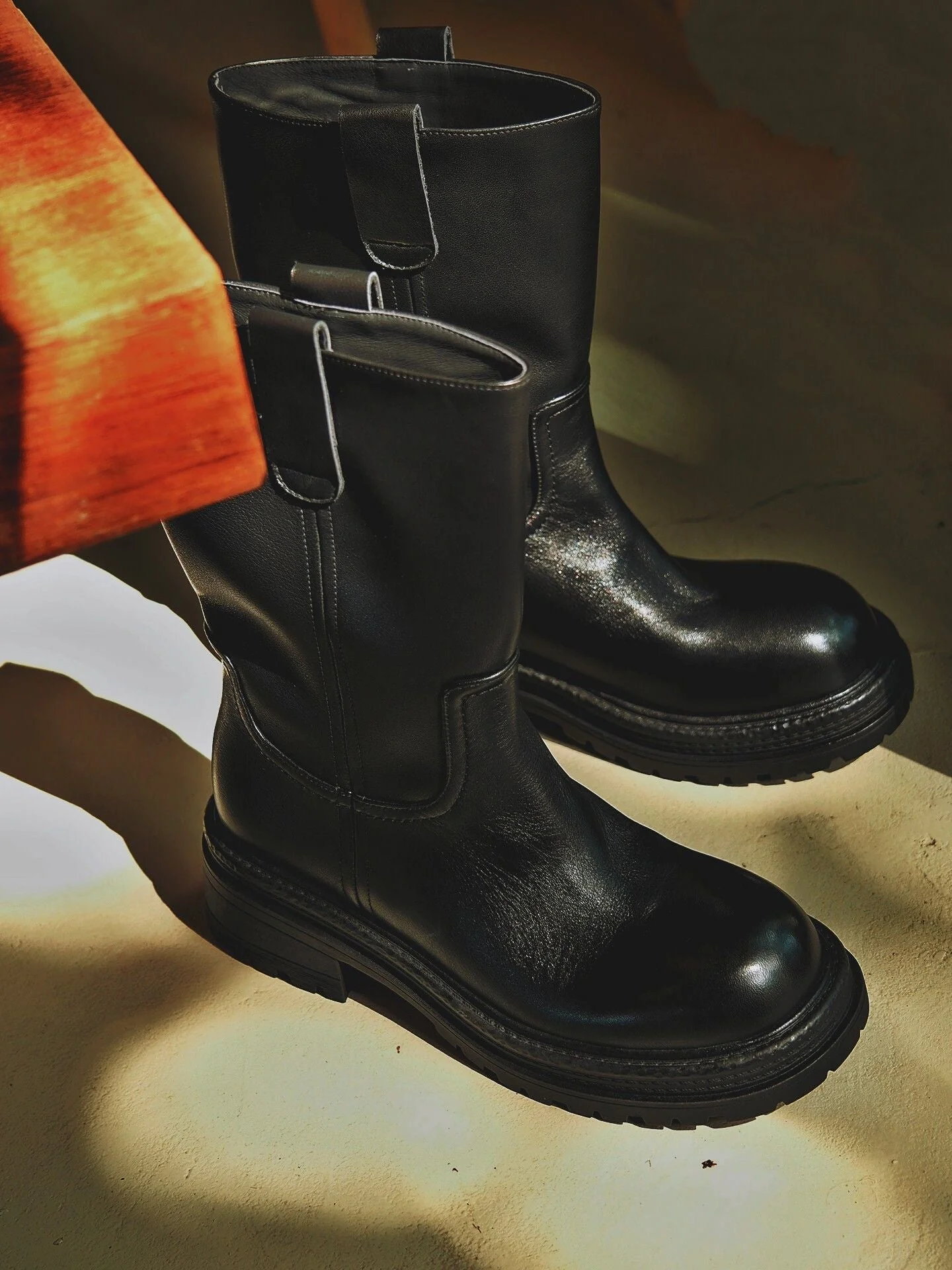 Top Grain Leather Mid-Calf Lug Boot - Image 5