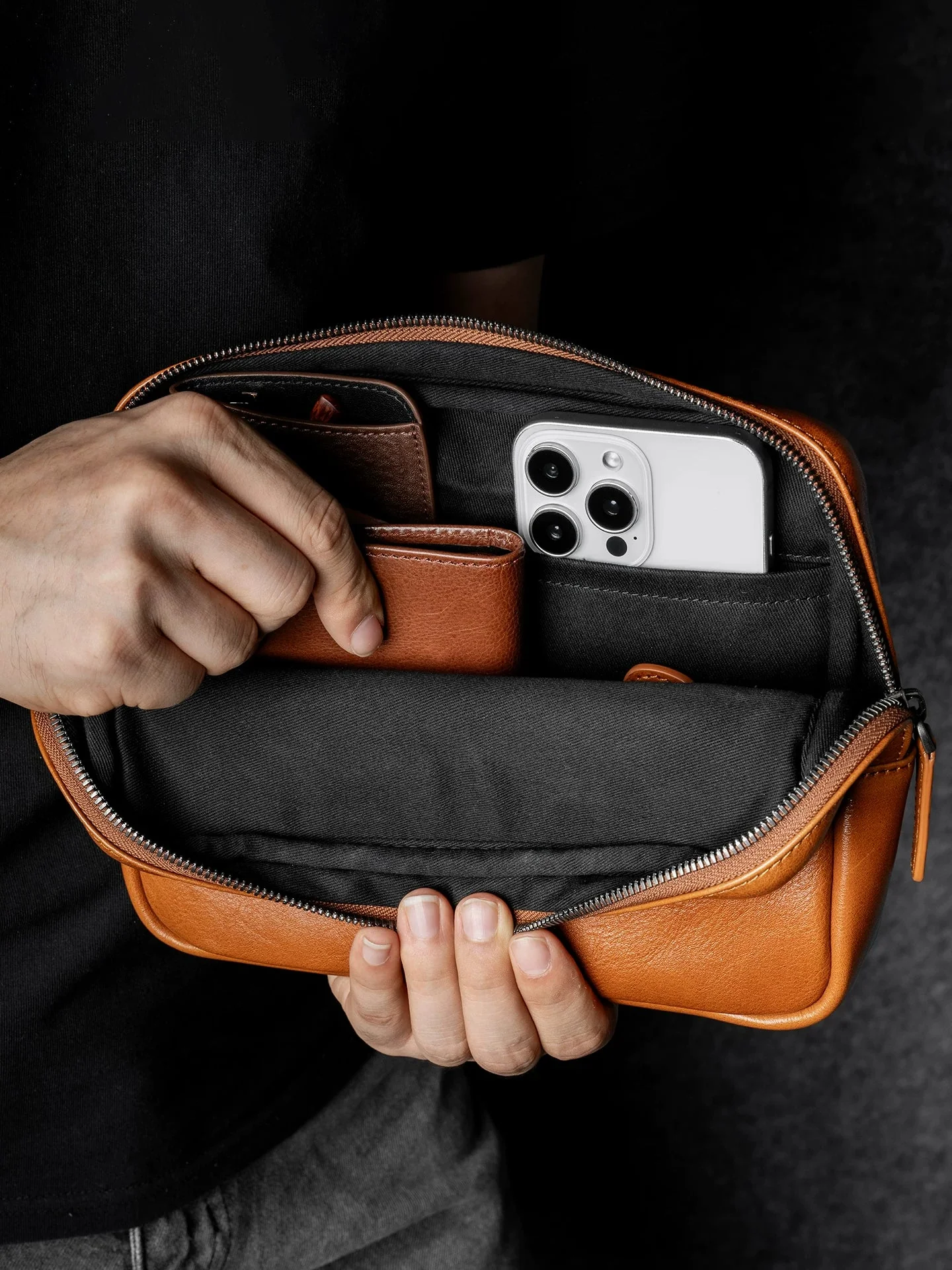 Top Grain Leather Organizer Pouch - Image 2