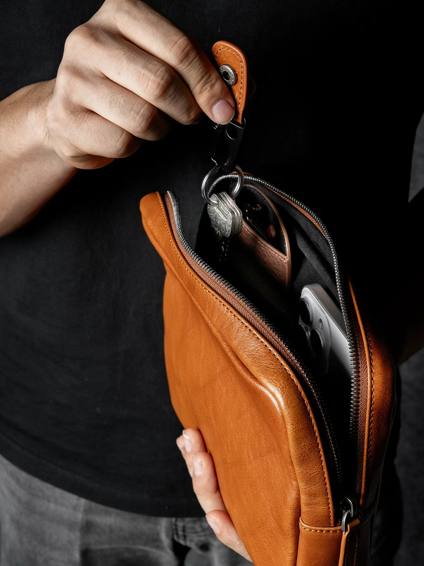 Top Grain Leather Organizer Pouch - Image 3