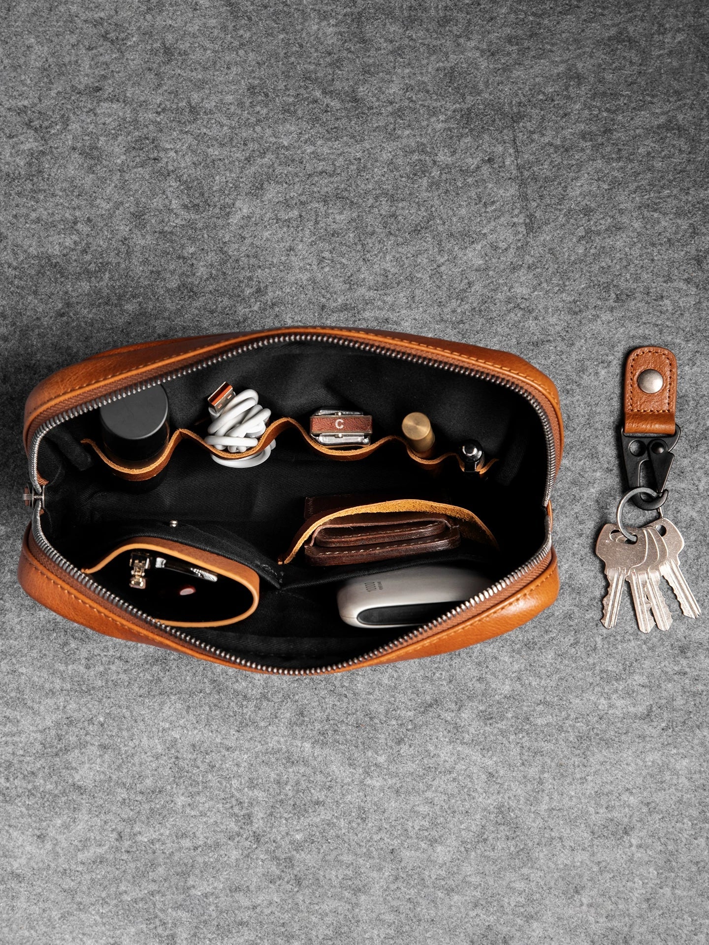 Top Grain Leather Organizer Pouch - Image 4