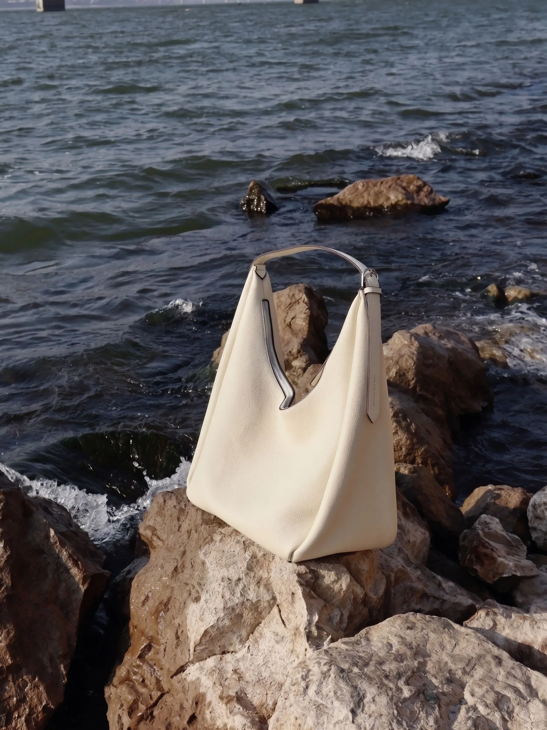 Top Grain Leather Pebbled Hobo Bag - Image 3