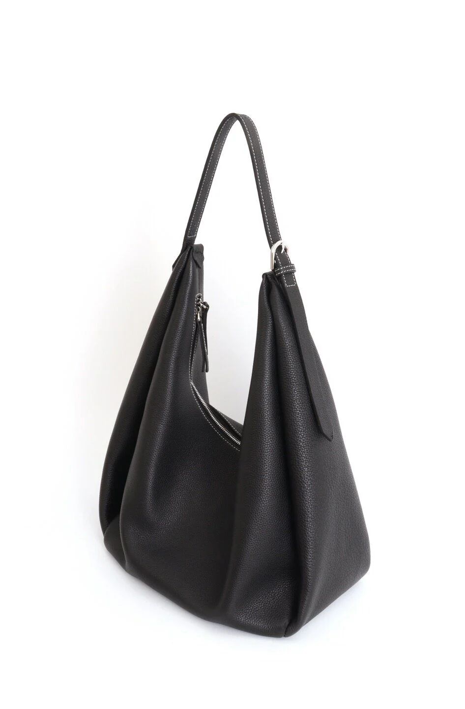 Top Grain Leather Pebbled Hobo Bag - Image 6