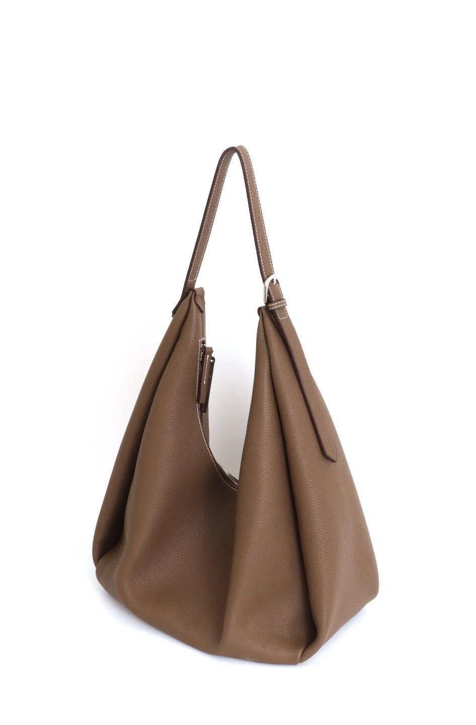 Top Grain Leather Pebbled Hobo Bag - Image 8