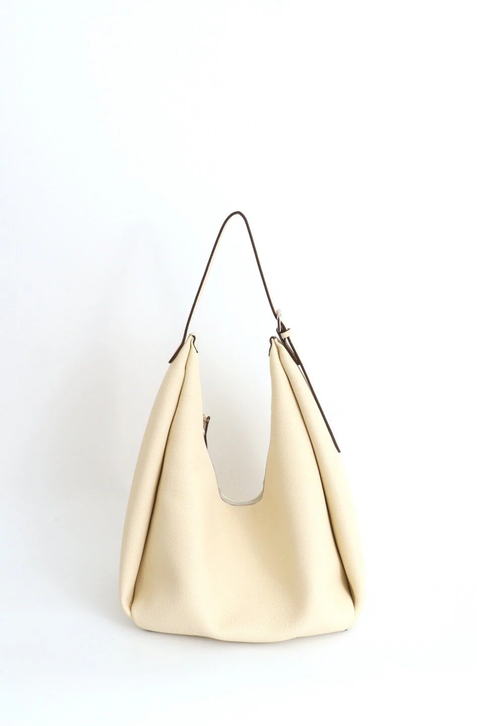Top Grain Leather Pebbled Hobo Bag - Image 9