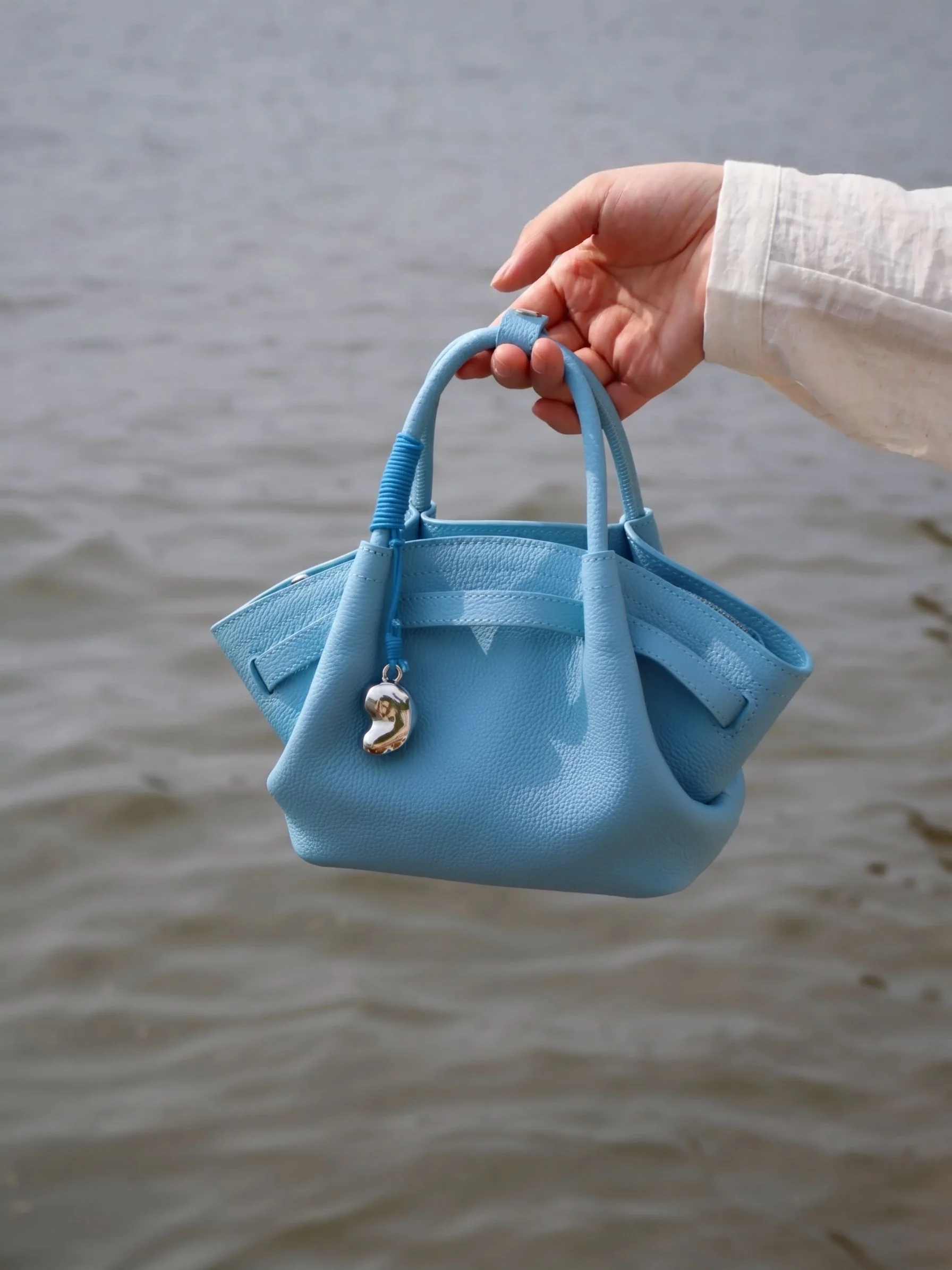 Top Grain Leather Pebbled Mini Tote - Image 2
