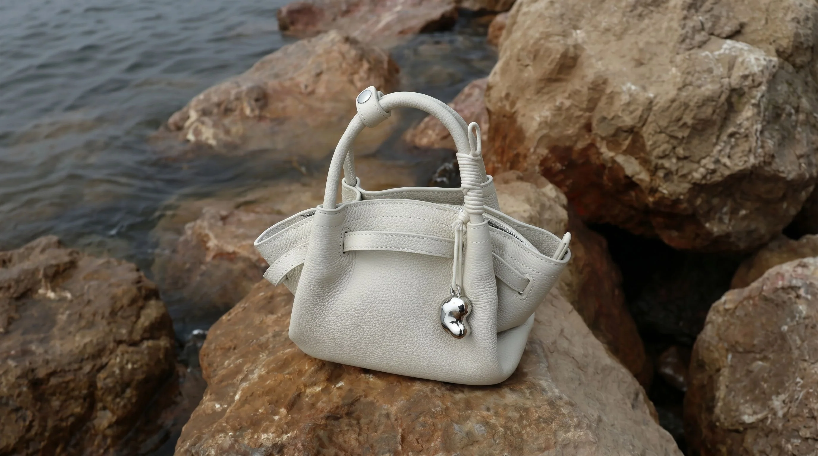Top Grain Leather Pebbled Mini Tote - Image 4