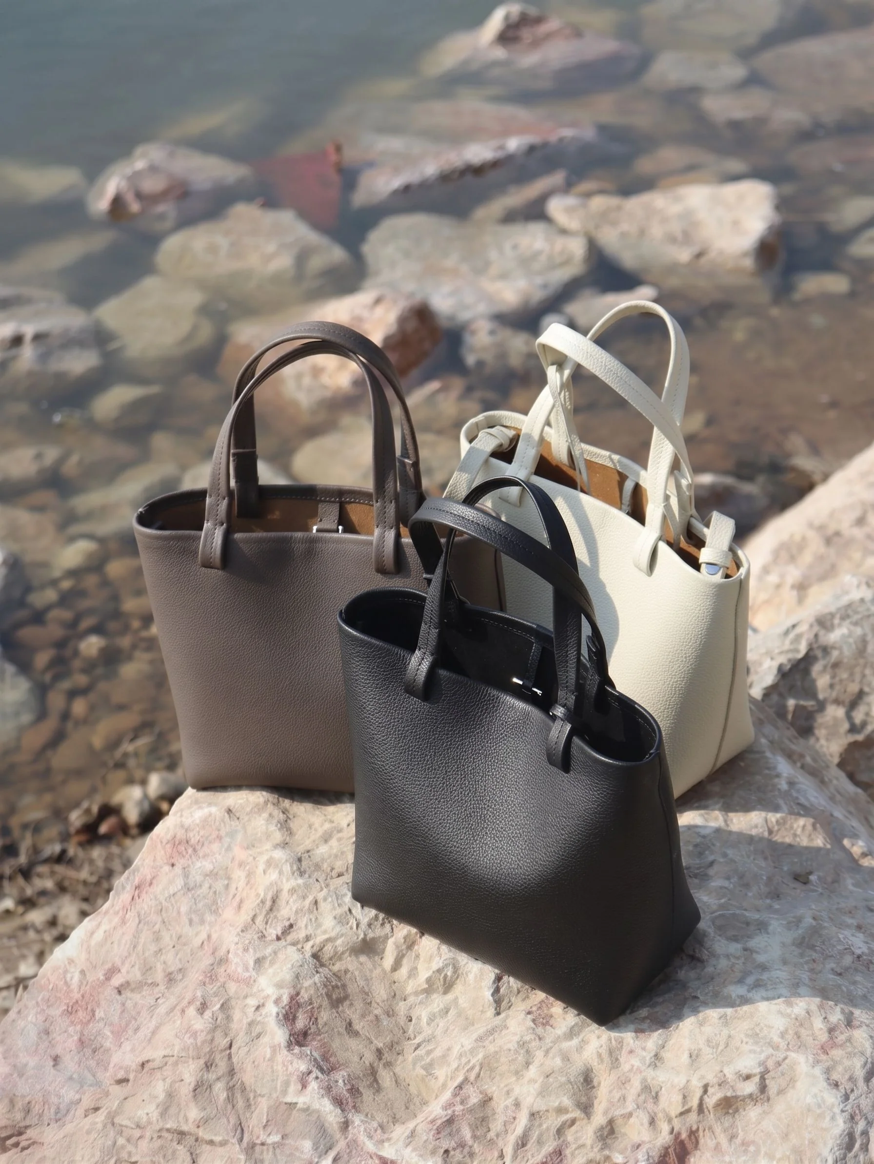 Top Grain Leather Pebbled Mini Tote