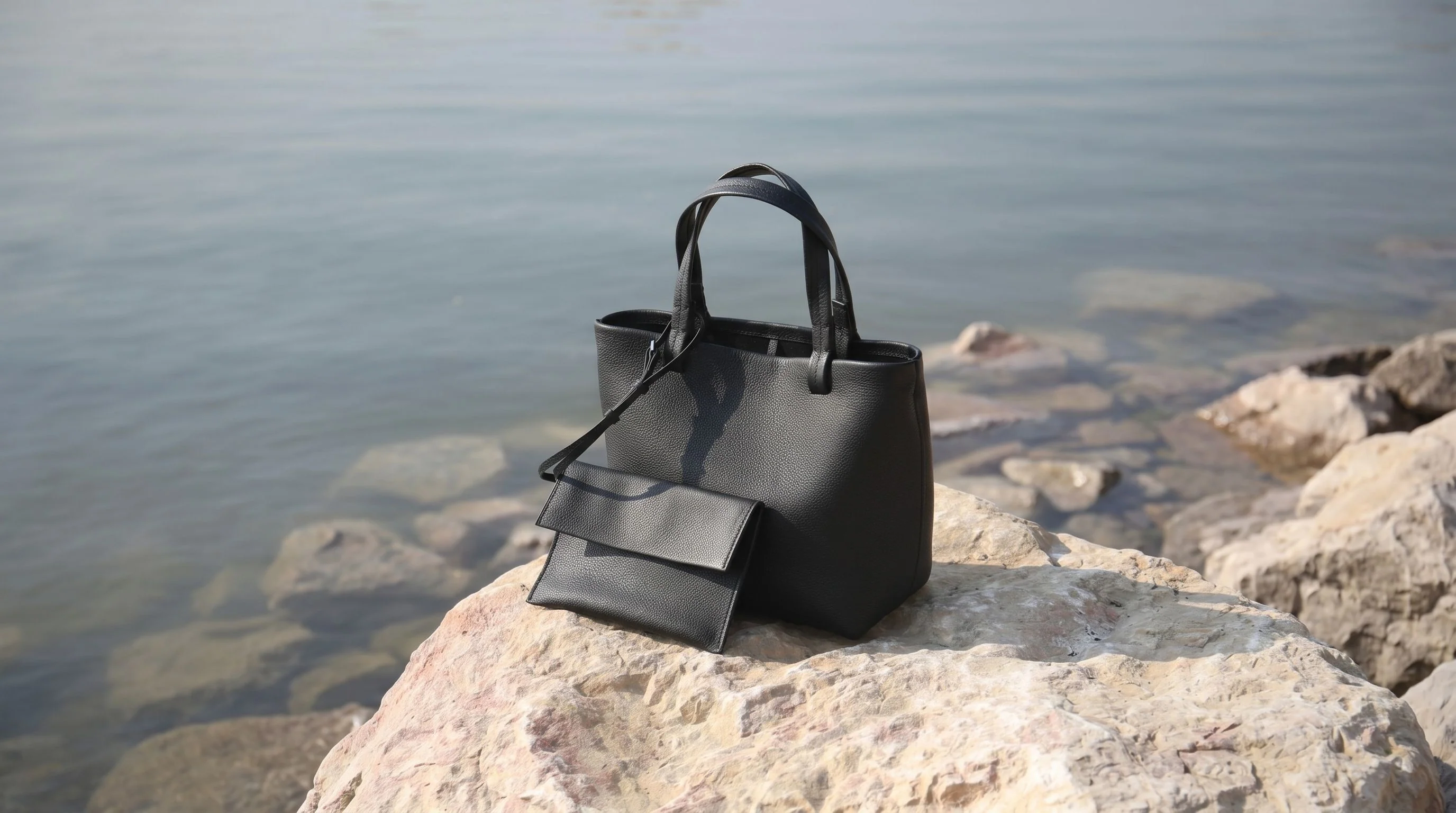 Top Grain Leather Pebbled Mini Tote - Image 2