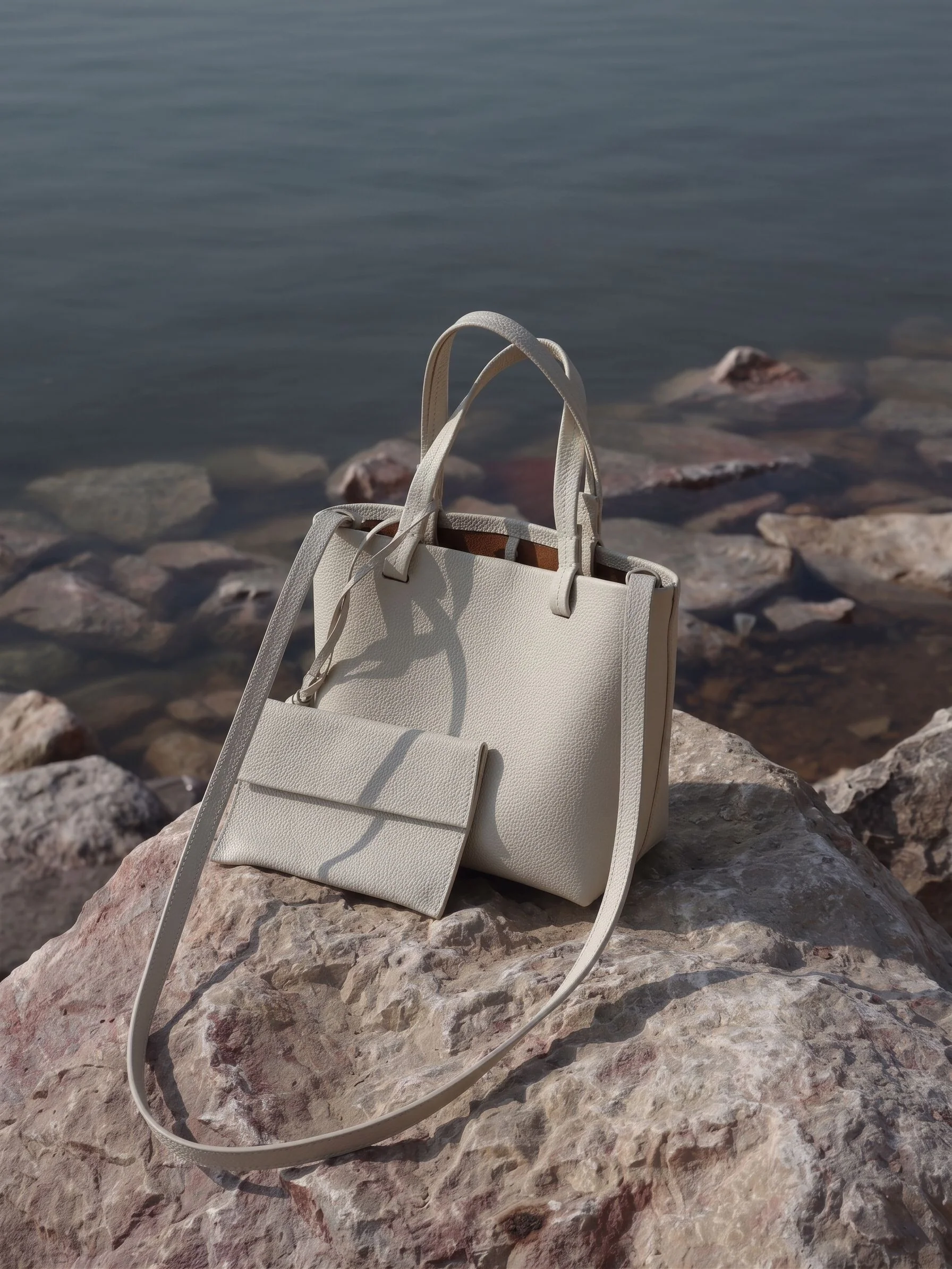 Top Grain Leather Pebbled Mini Tote - Image 6