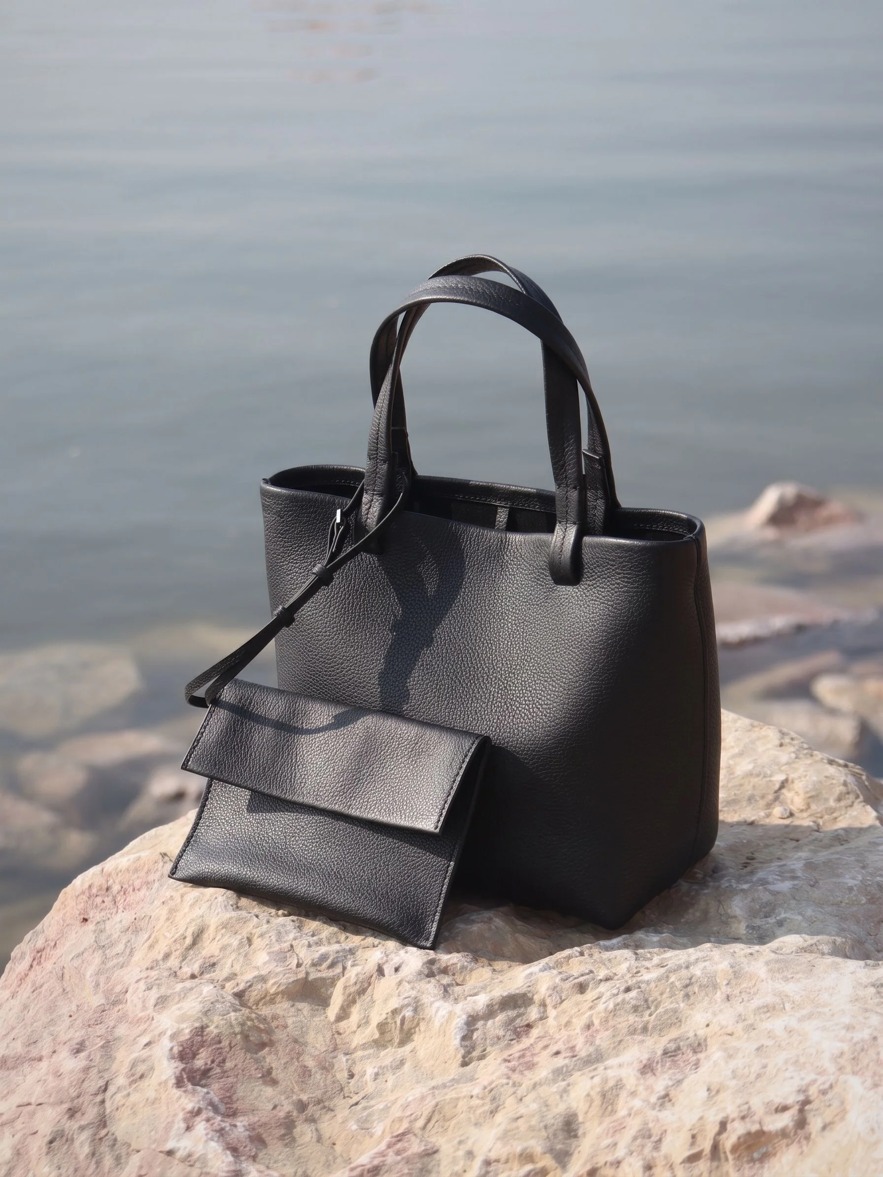 Top Grain Leather Pebbled Mini Tote - Image 7
