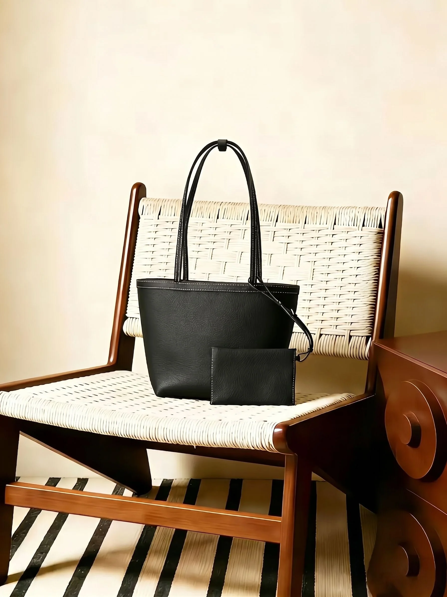Top Grain Leather Pebbled Tote