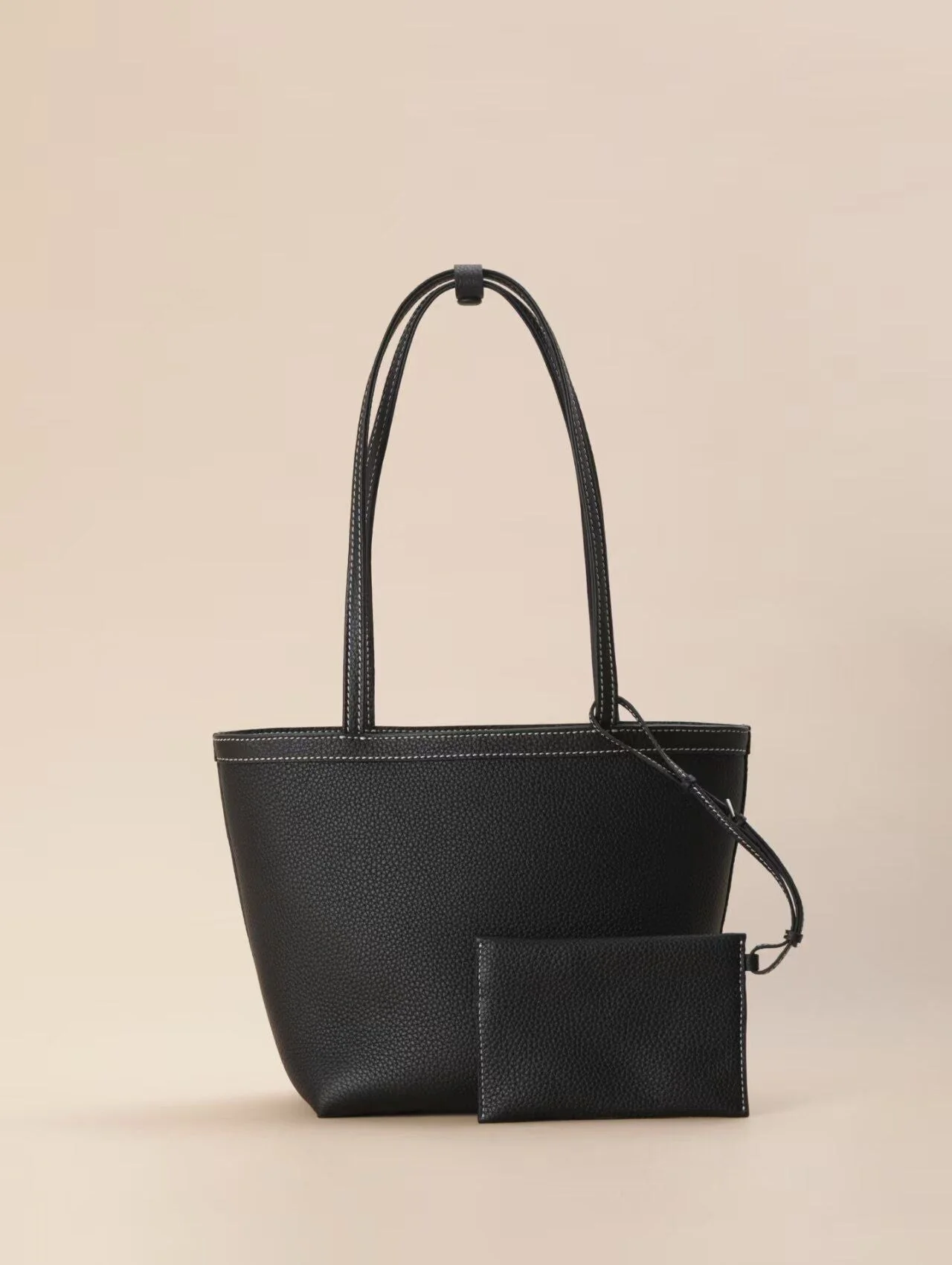 Top Grain Leather Pebbled Tote - Image 2
