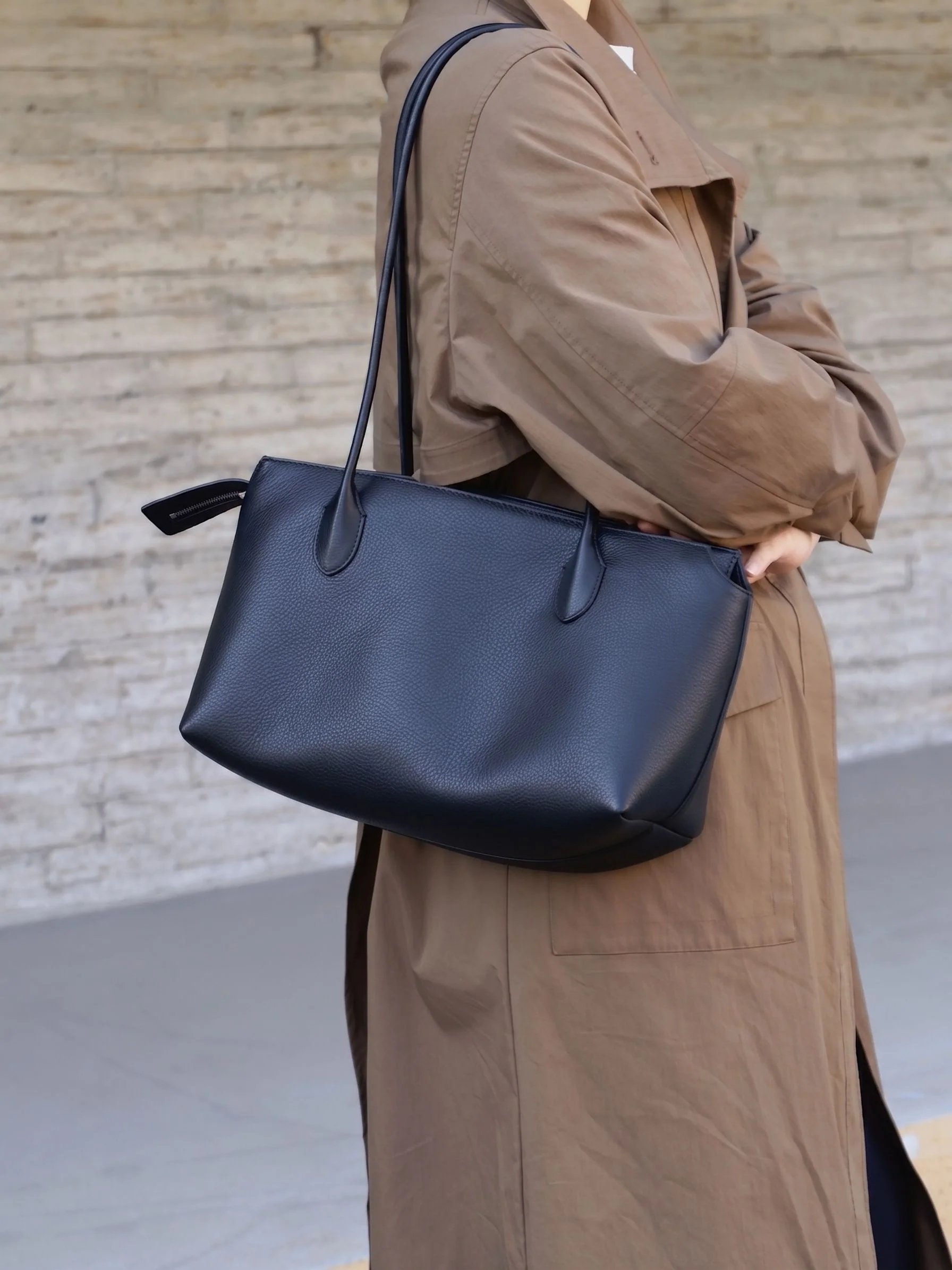 Top Grain Leather Pebbled Tote - Image 4