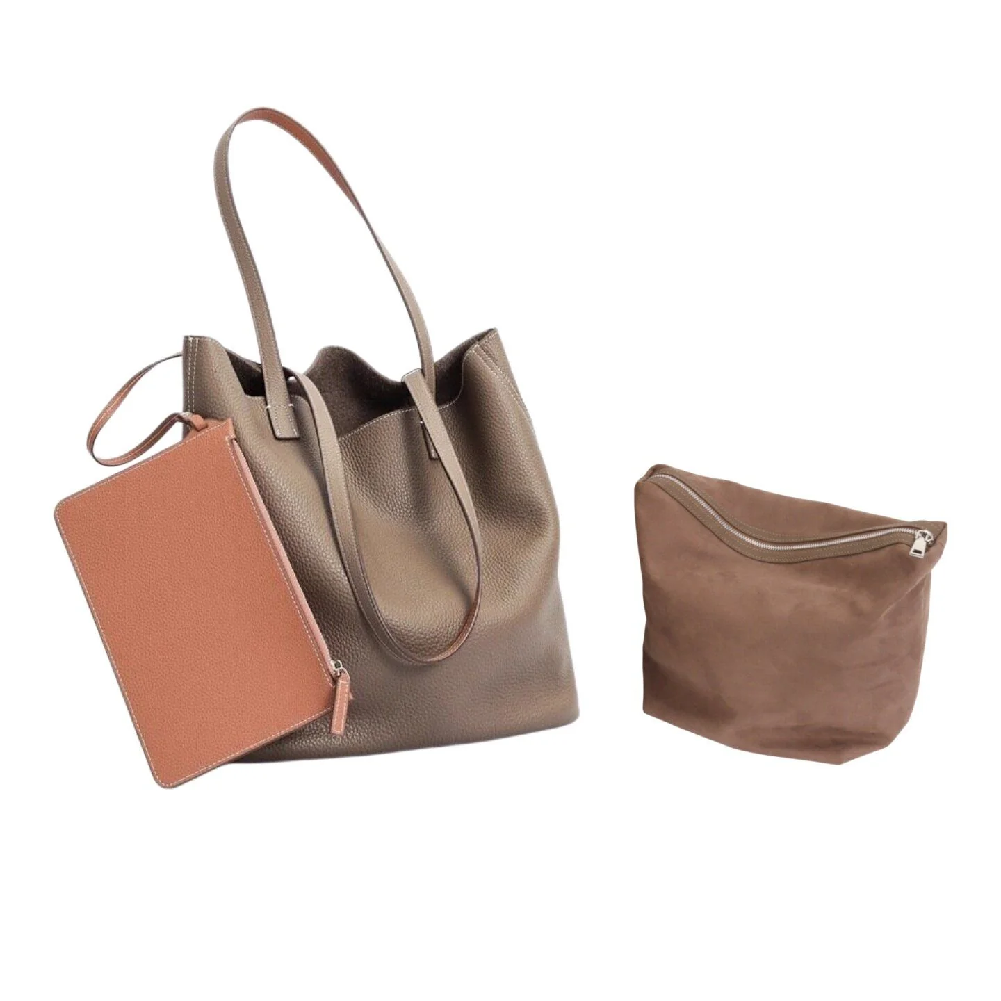 Top Grain Leather Pebbled Tote Bag - Image 6