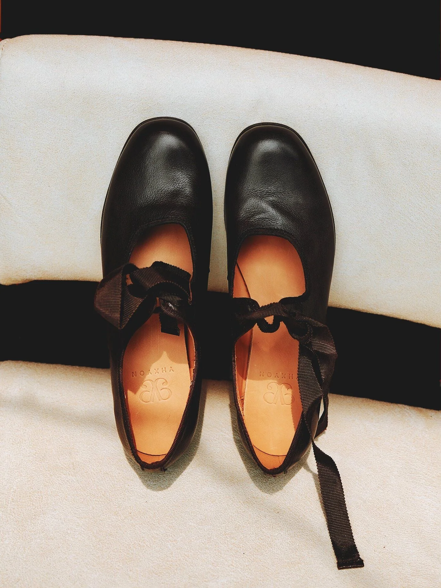 Top Grain Leather Ribbon Mary Jane Flats - Image 2