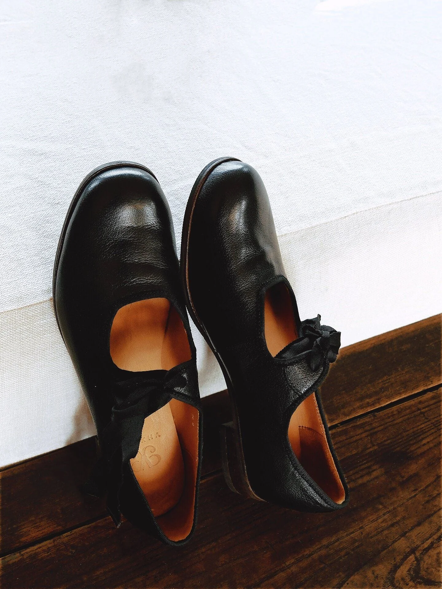 Top Grain Leather Ribbon Mary Jane Flats - Image 4