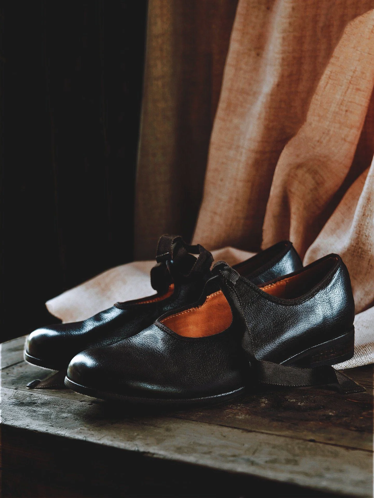 Top Grain Leather Ribbon Mary Jane Flats - Image 6