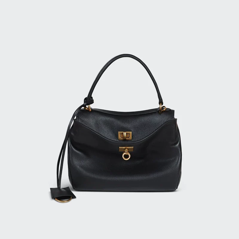 Top Grain Leather Ring Flap Satchel - Image 14
