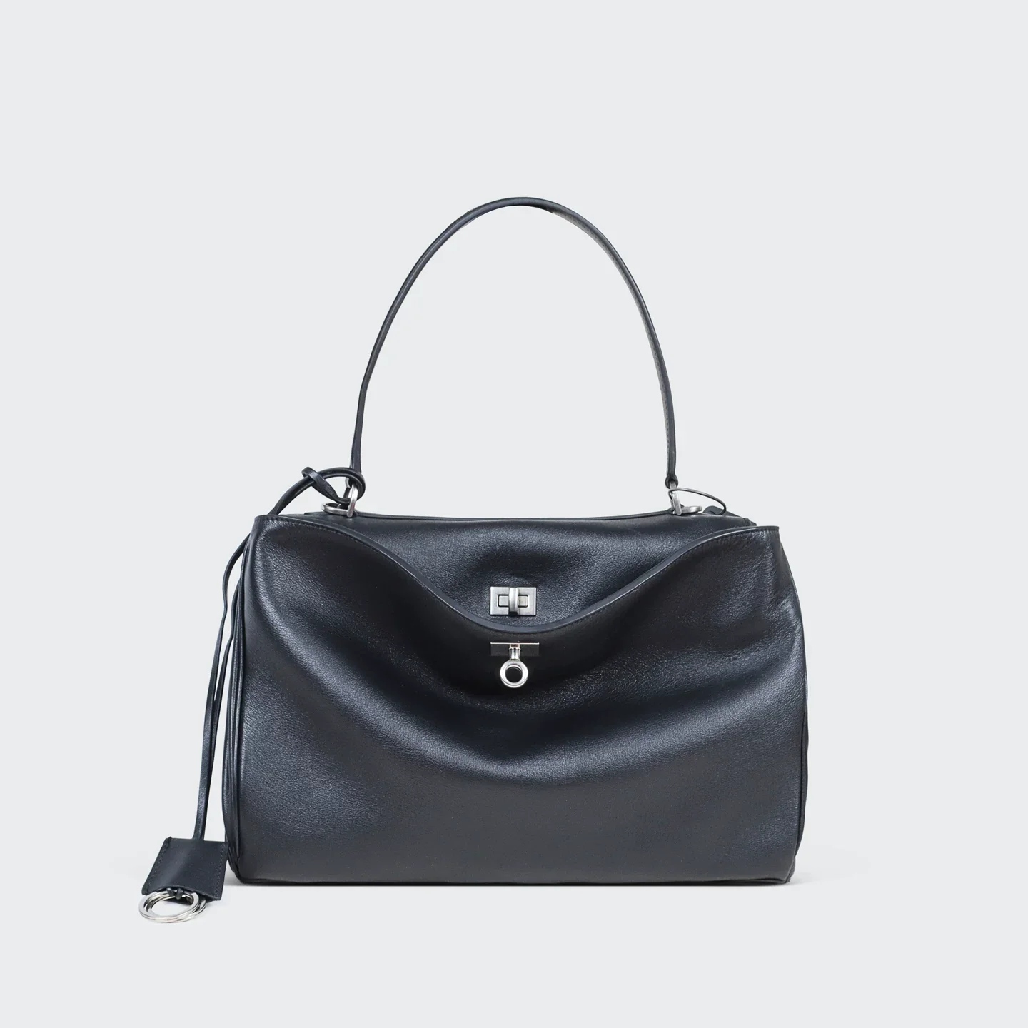 Top Grain Leather Ring Flap Satchel - Image 16