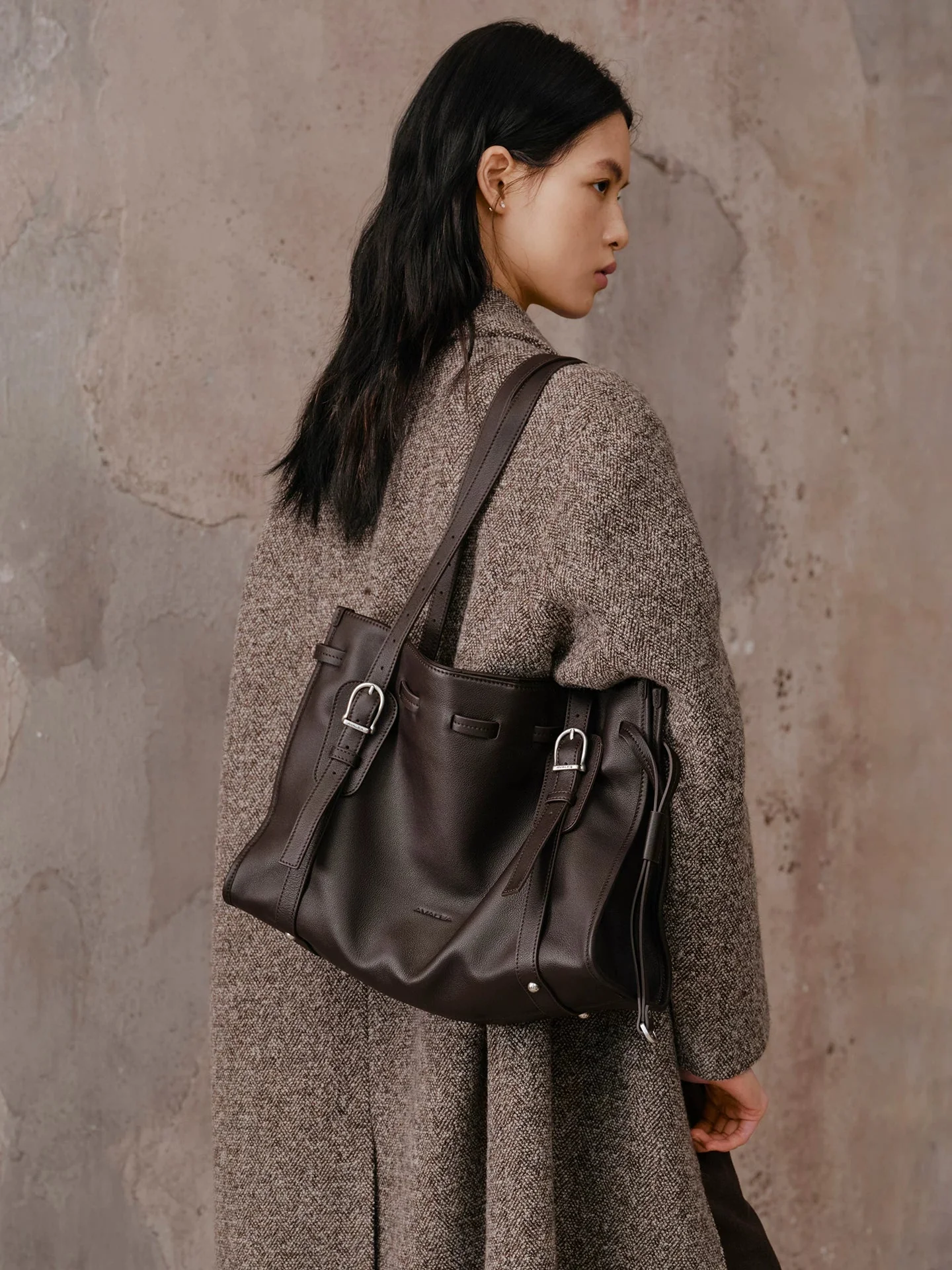 Top-Grain Leather Rolled-Handle Tote