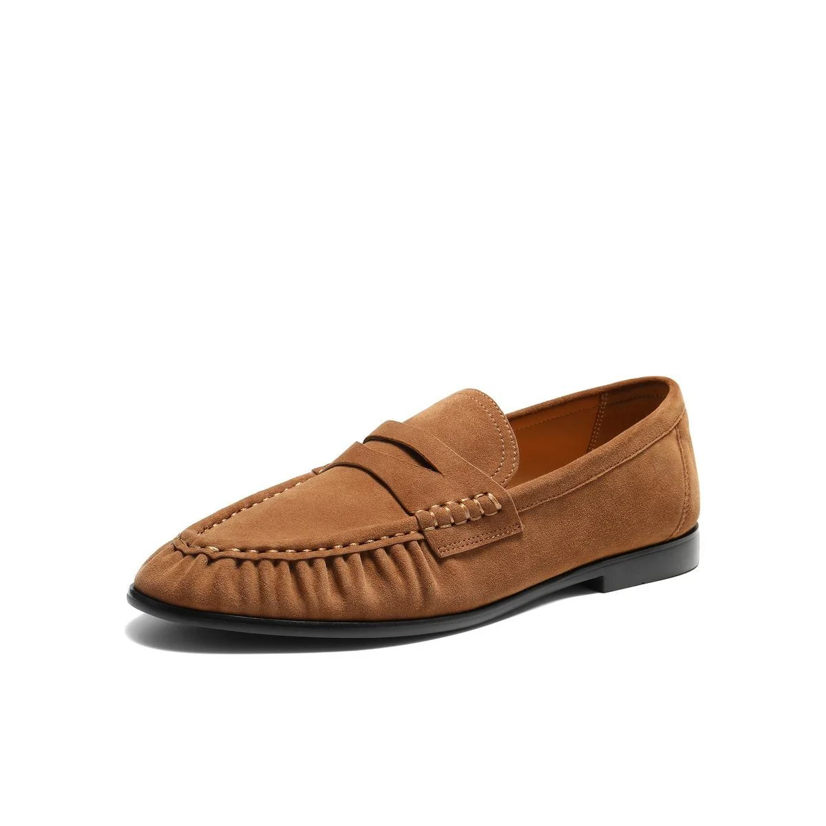 Top-Grain Leather Ruched Penny Loafer - Image 3