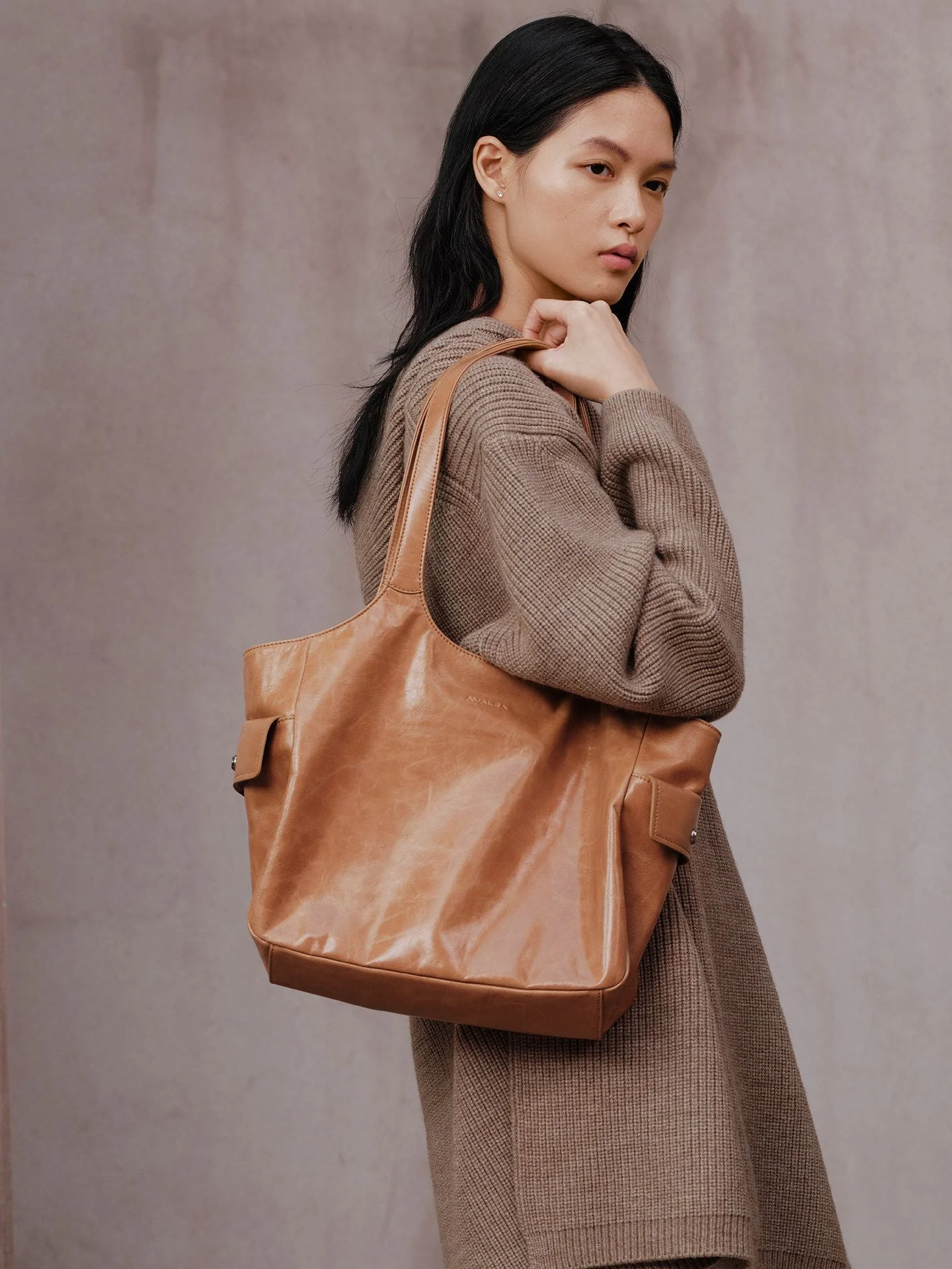 Top Grain Leather Shoulder Tote