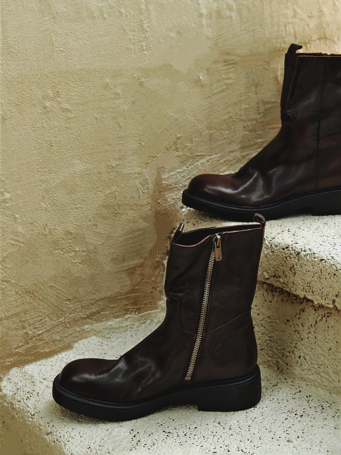 Top-Grain Leather Side-Zip Ankle Boots