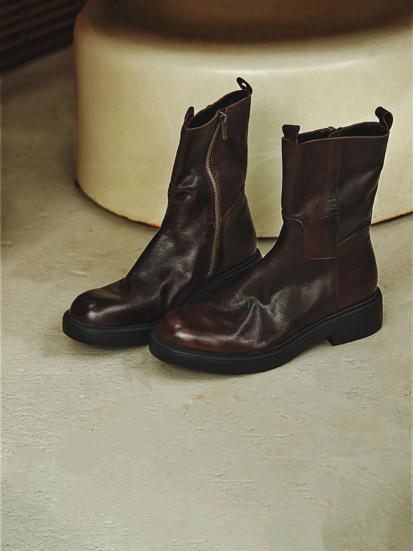 Top-Grain Leather Side-Zip Ankle Boots - Image 4