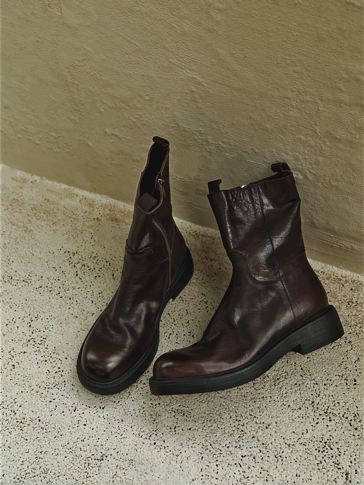 Top-Grain Leather Side-Zip Ankle Boots - Image 9