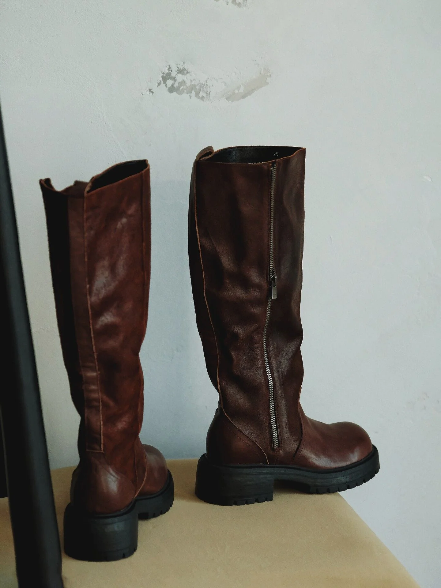 Top-Grain Leather Side-Zip Tall Boots