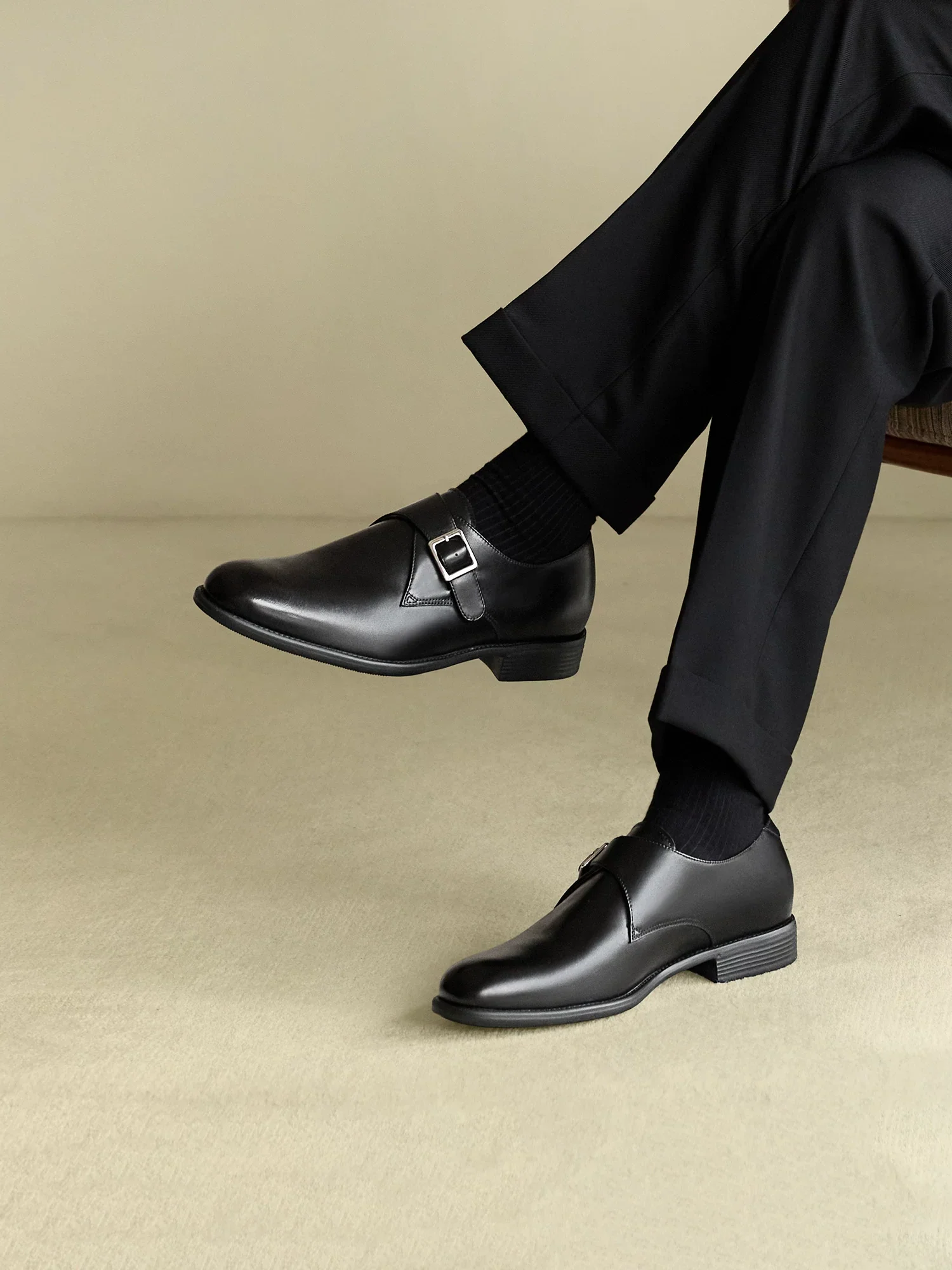 Top-Grain Leather Single Monk-Strap Dress Shoe - Image 4