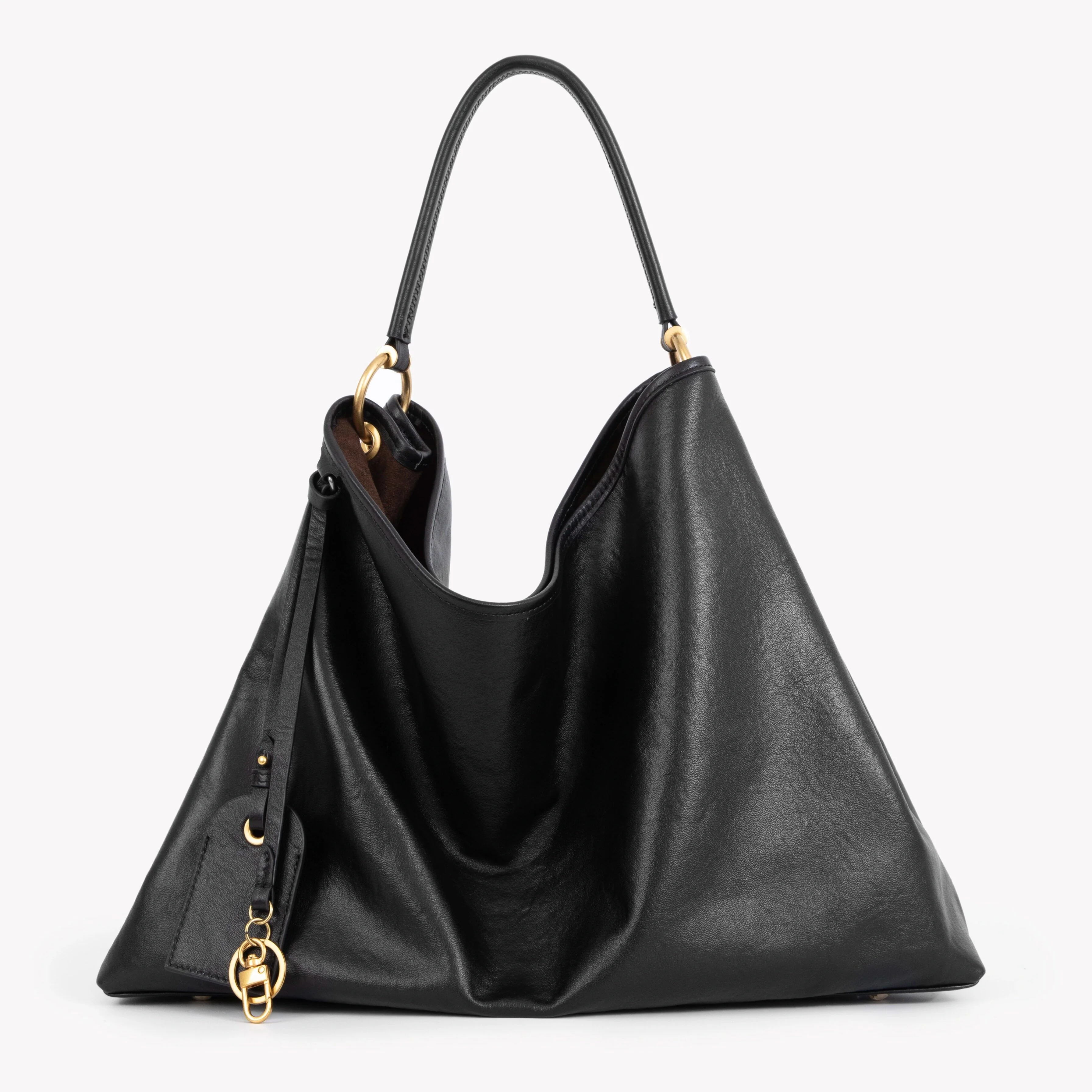 Top Grain Leather Slouch Hobo Bag - Image 6
