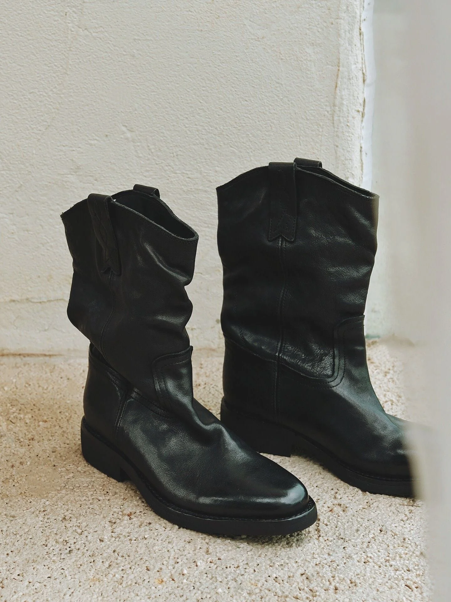 Top Grain Leather Slouch Western Boots - Image 3