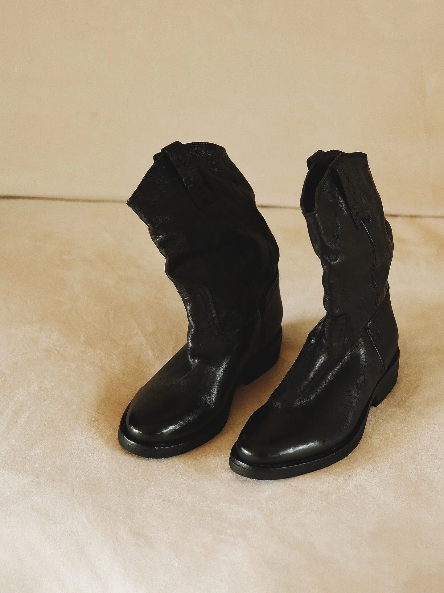 Top Grain Leather Slouch Western Boots - Image 6