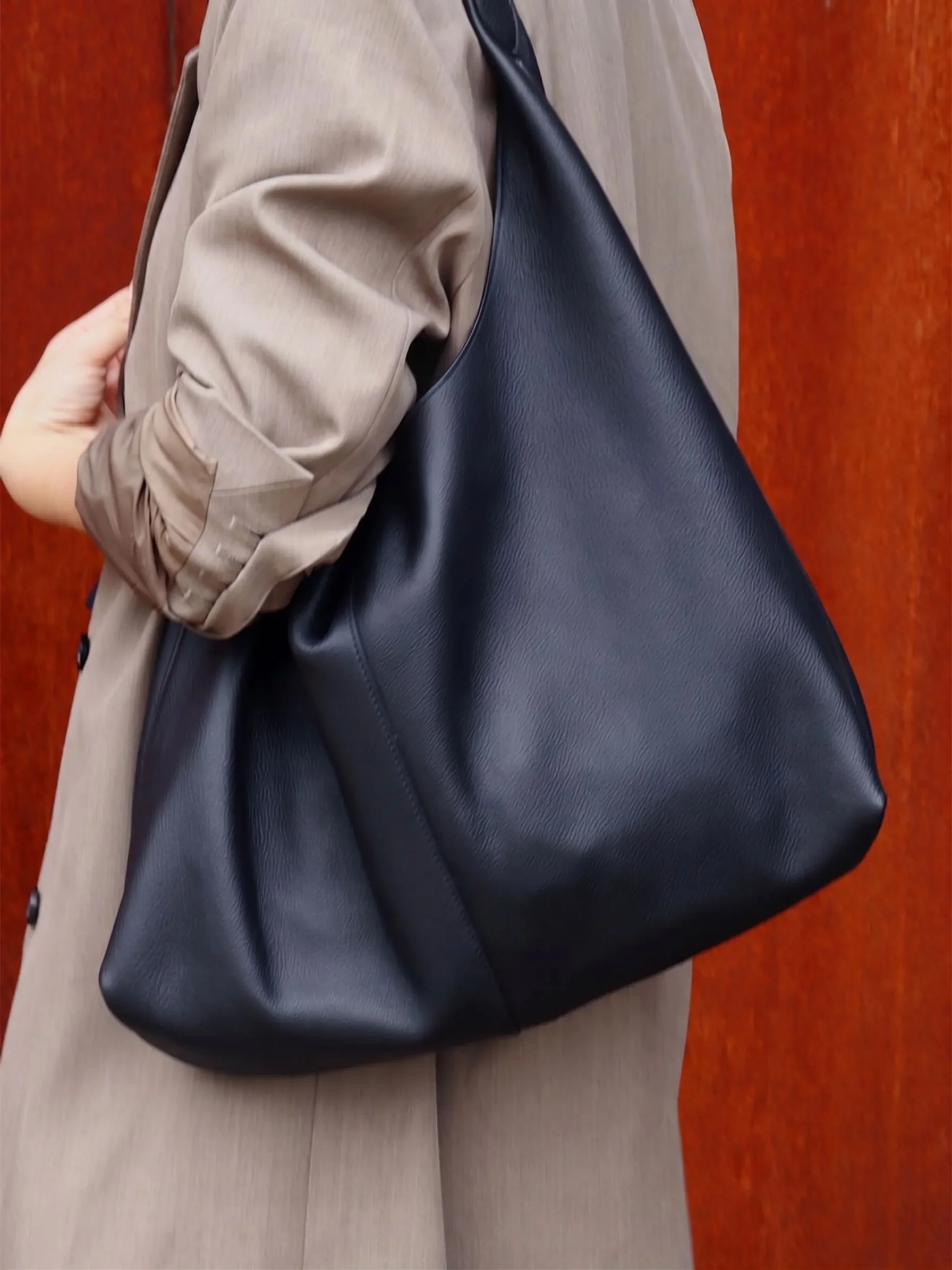 Top Grain Leather Slouchy Hobo Bag