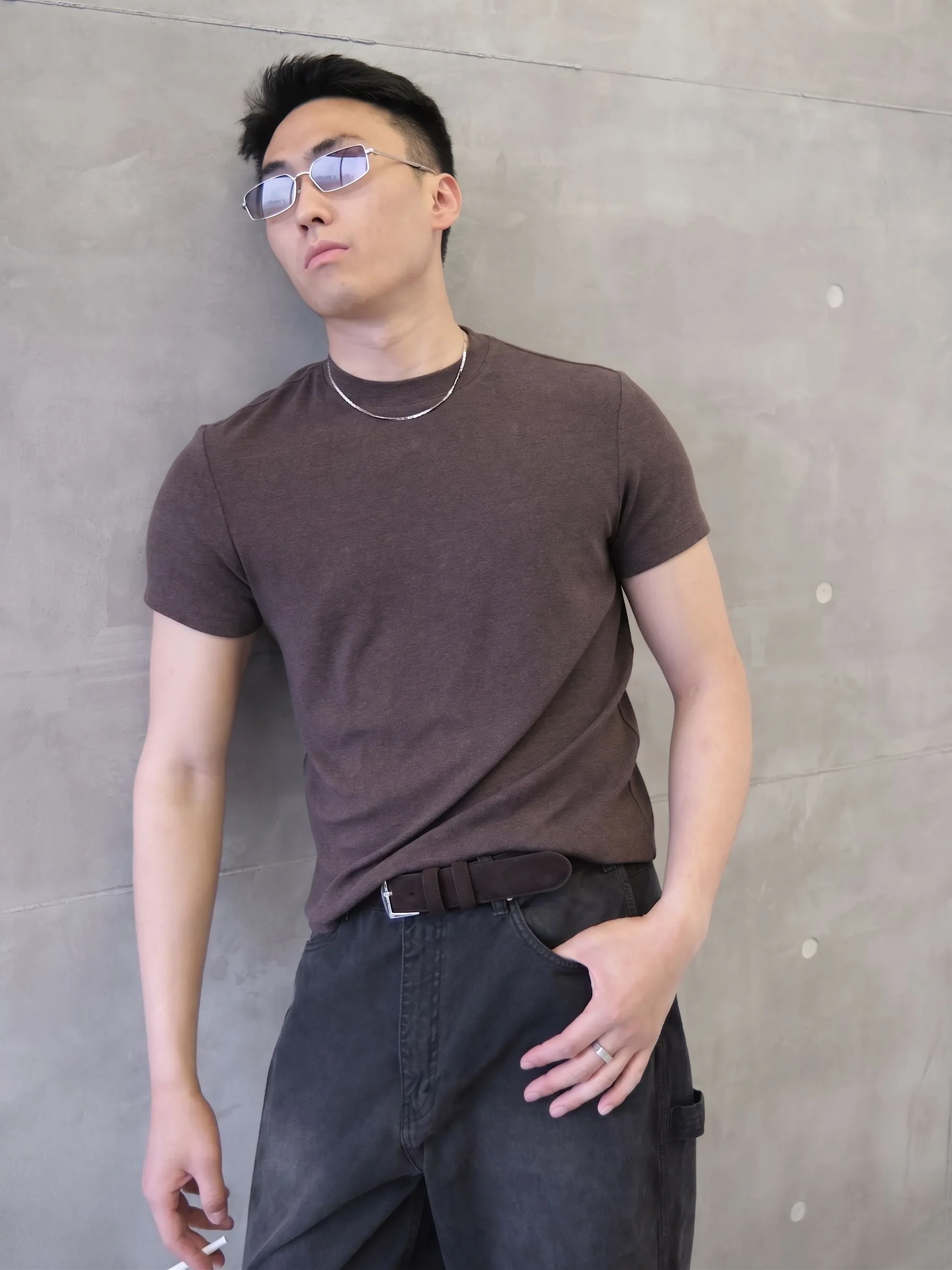 Top Grain Leather Square Buckle Belt